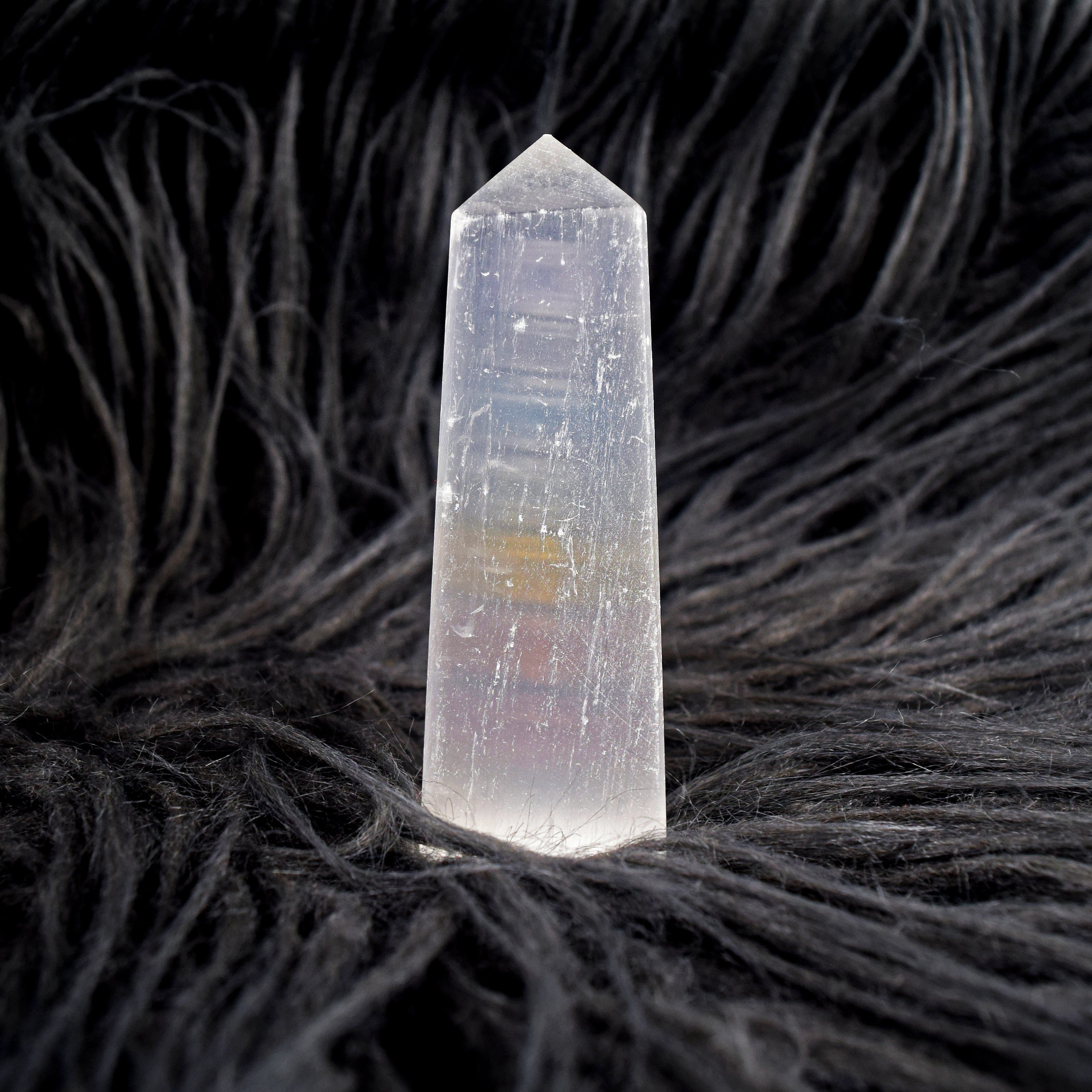 Natural 468.00 Cts Genuine Selenite Seven Chakra Healing Gemstone Crystal Specimen Premium Tower