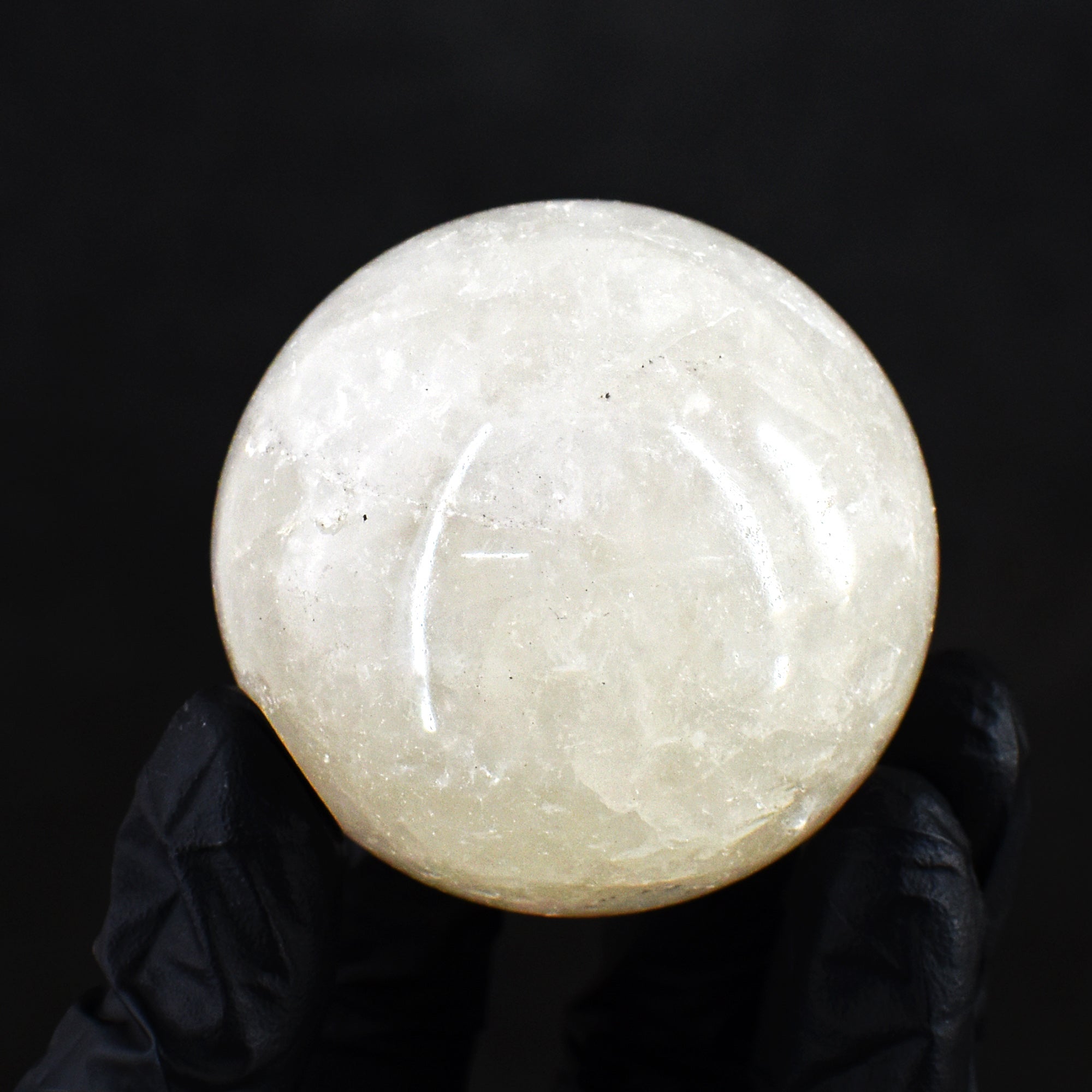 Elegant 882.00 Carats Genuine White Quartz Hand Carved Crystal  Healing Gemstone Sphere