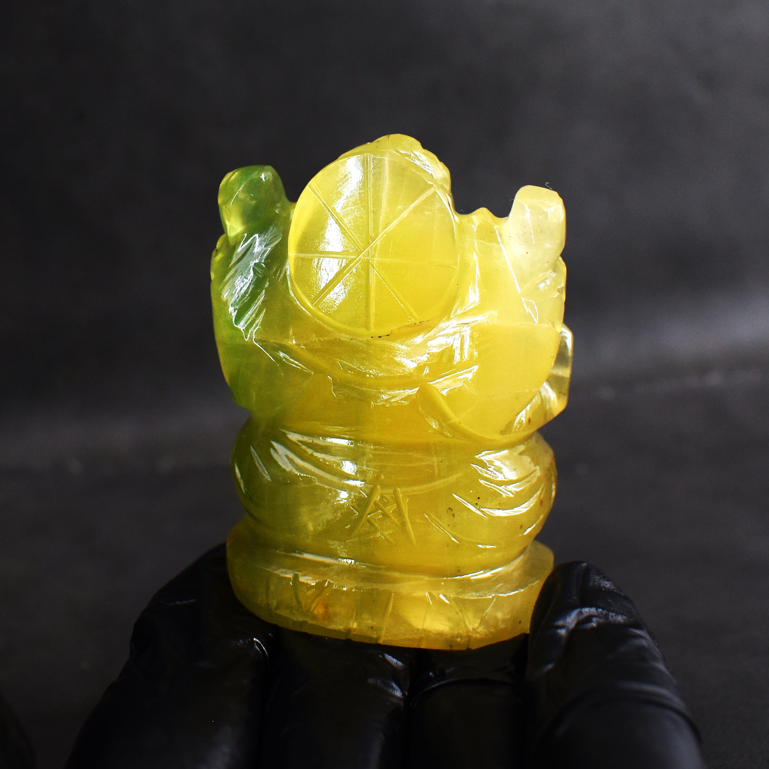 Craftsmen 542.00 Carats Multicolor Fluorite Divine Hand Carved Genuine Crystal Gemstone Carving Lord Ganesha