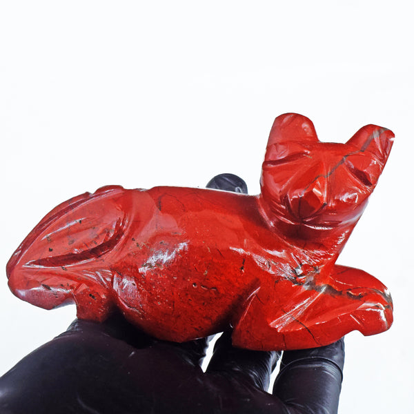 Gorgeous 934.00 Cts Genuine Red Jasper Hand Carved Gemstone Premium Crystal Cat 2026 Collection