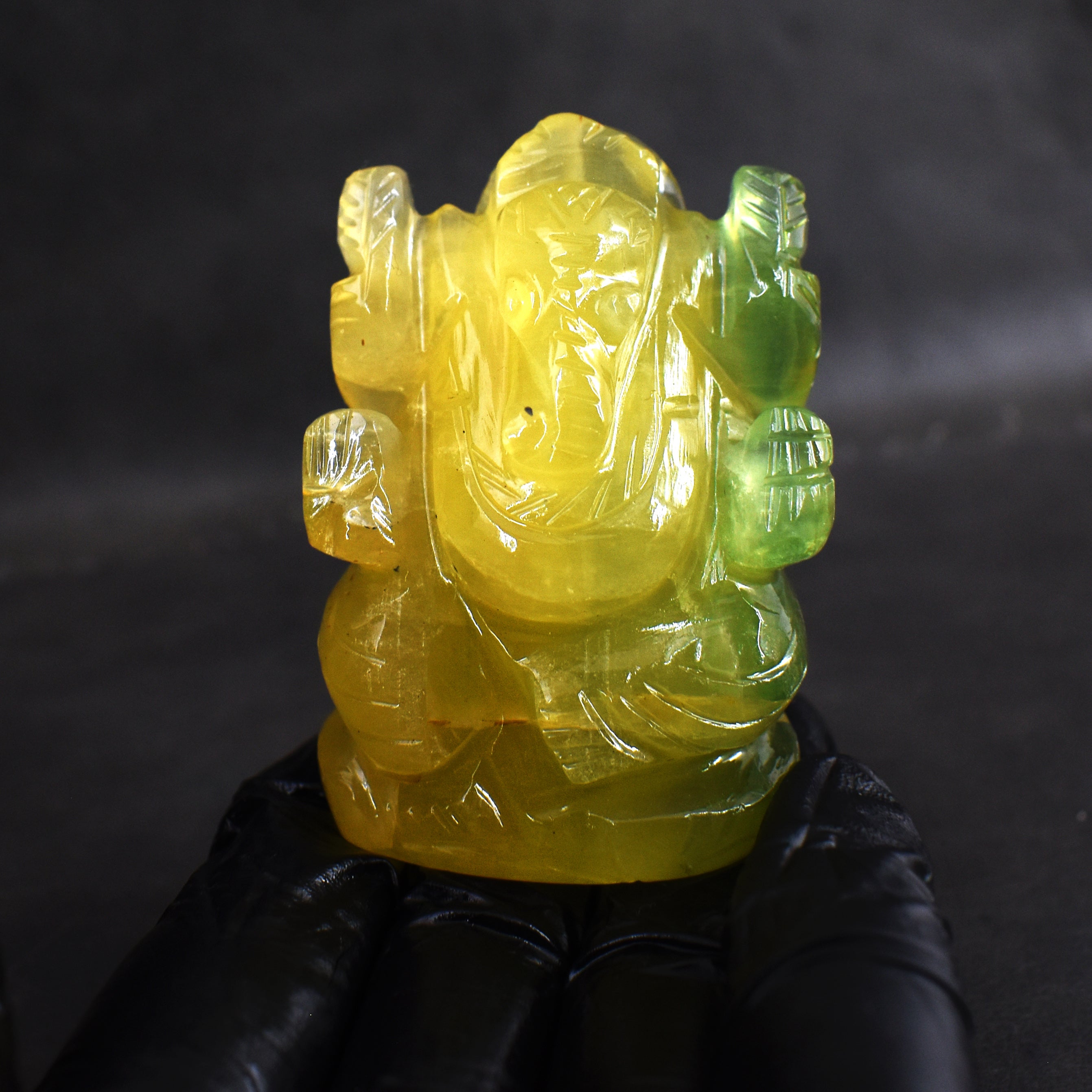 Craftsmen 542.00 Carats Multicolor Fluorite Divine Hand Carved Genuine Crystal Gemstone Carving Lord Ganesha