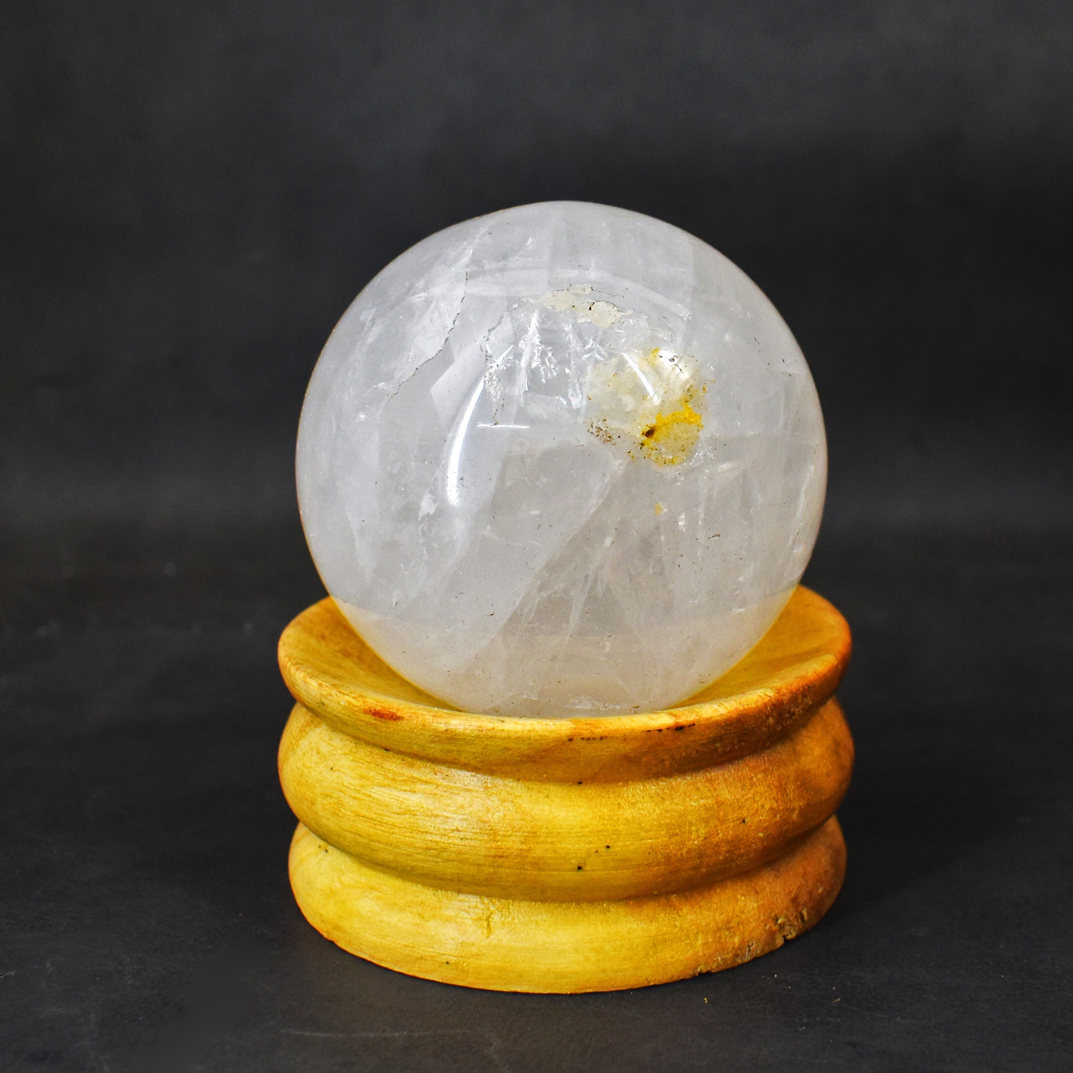 Elegant 938.00 Carats Genuine White Quartz Hand Carved Crystal  Healing Gemstone Sphere