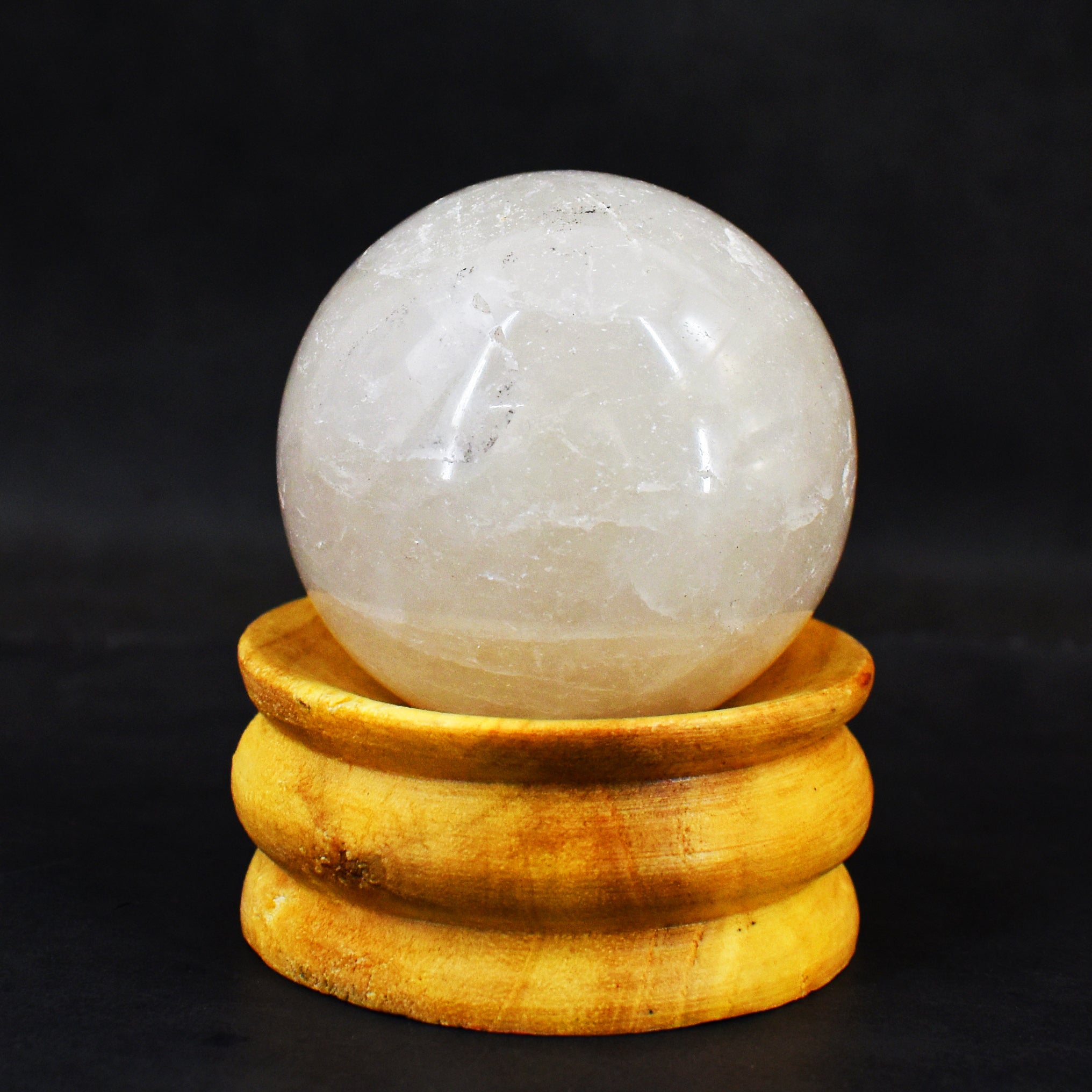 Elegant 882.00 Carats Genuine White Quartz Hand Carved Crystal  Healing Gemstone Sphere