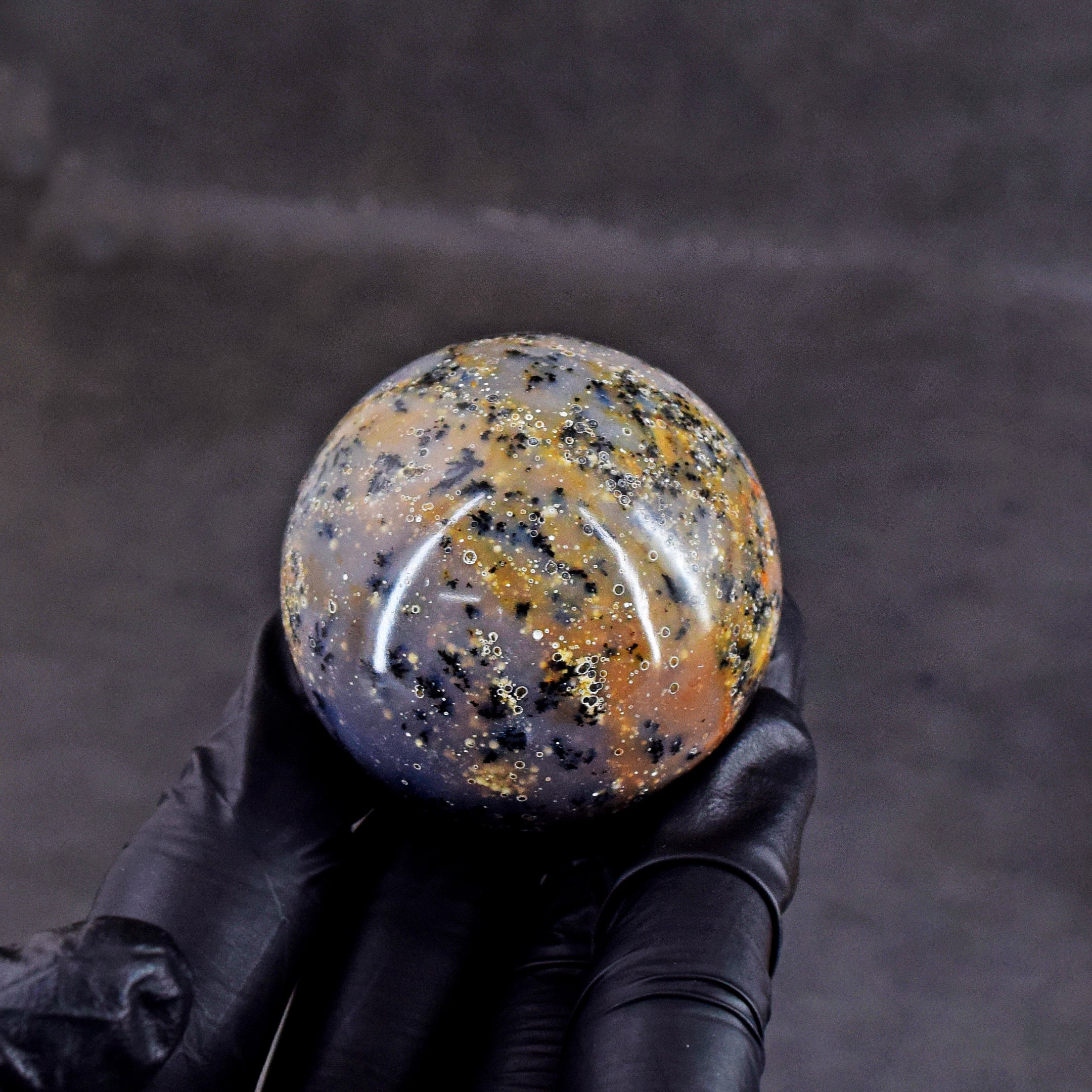 Exclusive 553.00 Cts Genuine Dendrite Opal Carved Healing Sphere