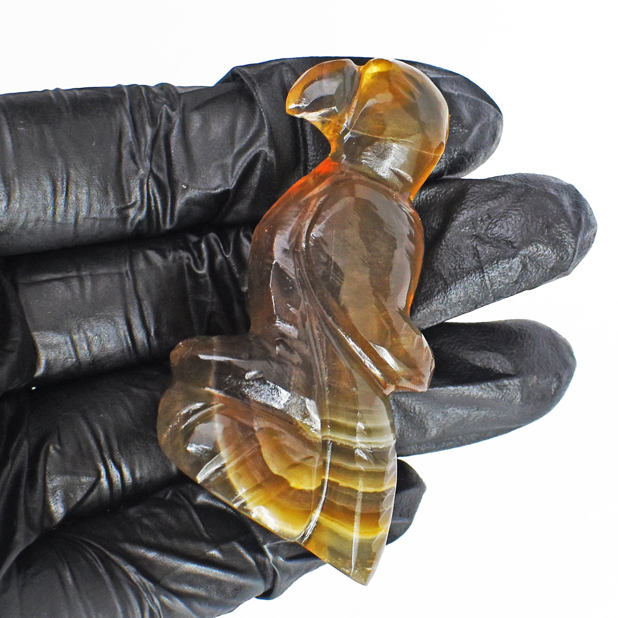 Awesome 181.00 Carats Genuine Multicolor Fluorite Hand Carved Parrot Gemstone Carving  2026  Collection