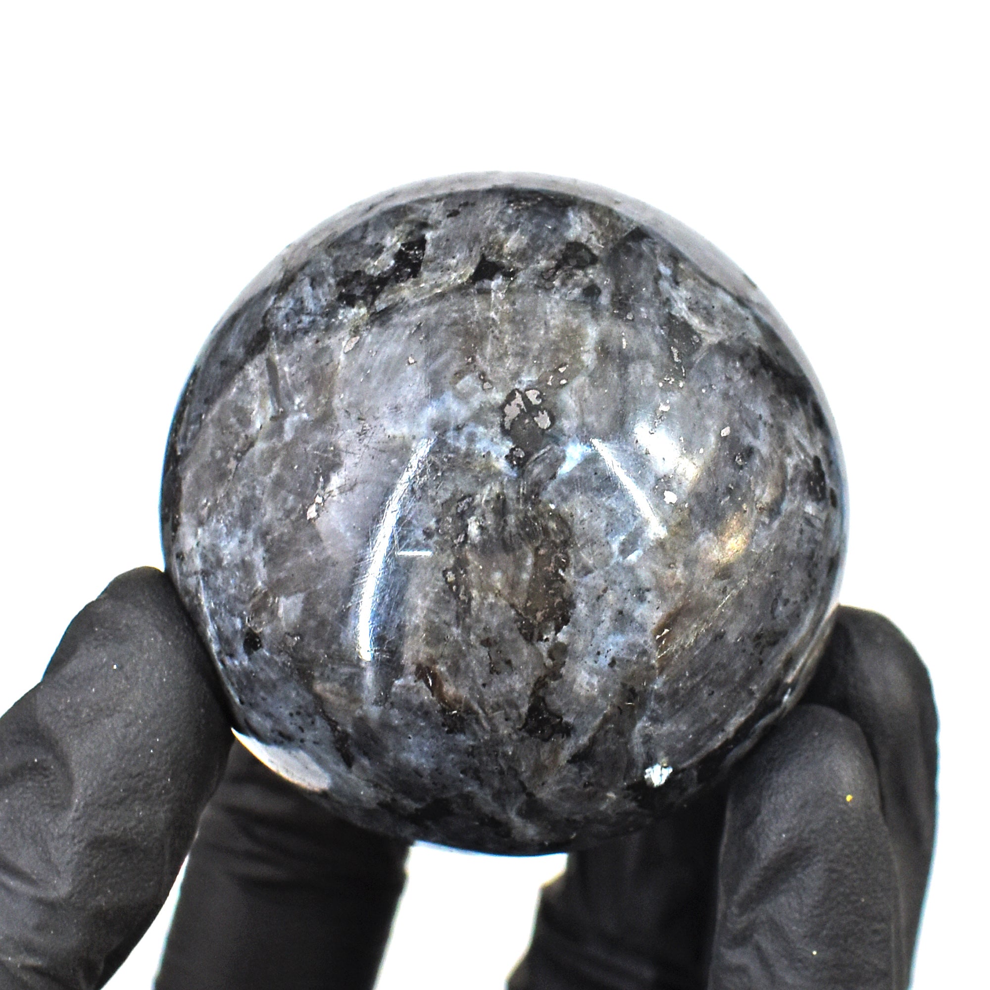 Amazing 758.00 Cts Genuine Larvikite Hand Carved Healing Sphere