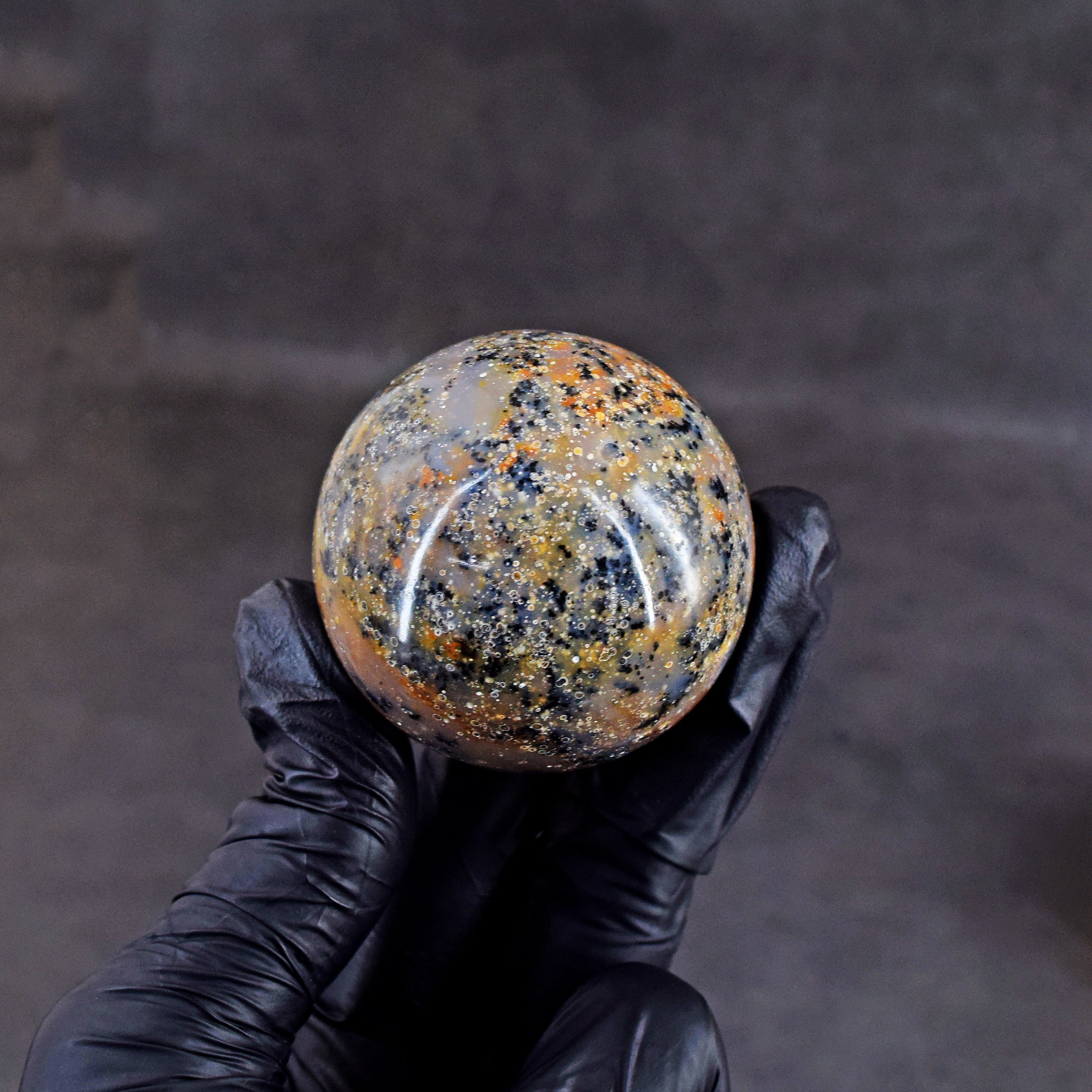 Exclusive 553.00 Cts Genuine Dendrite Opal Carved Healing Sphere