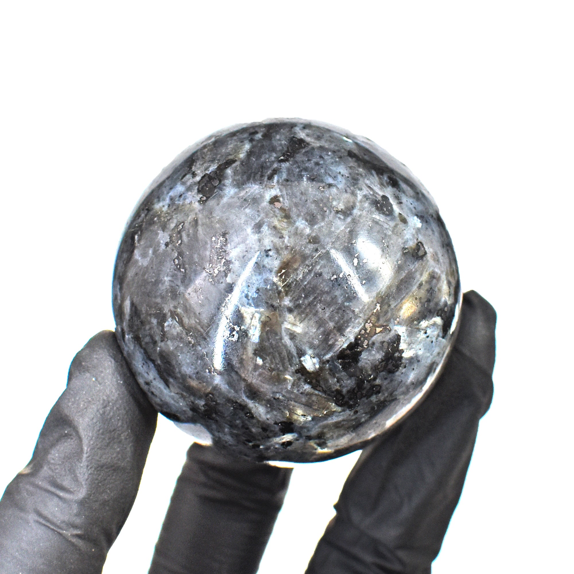 Amazing 758.00 Cts Genuine Larvikite Hand Carved Healing Sphere