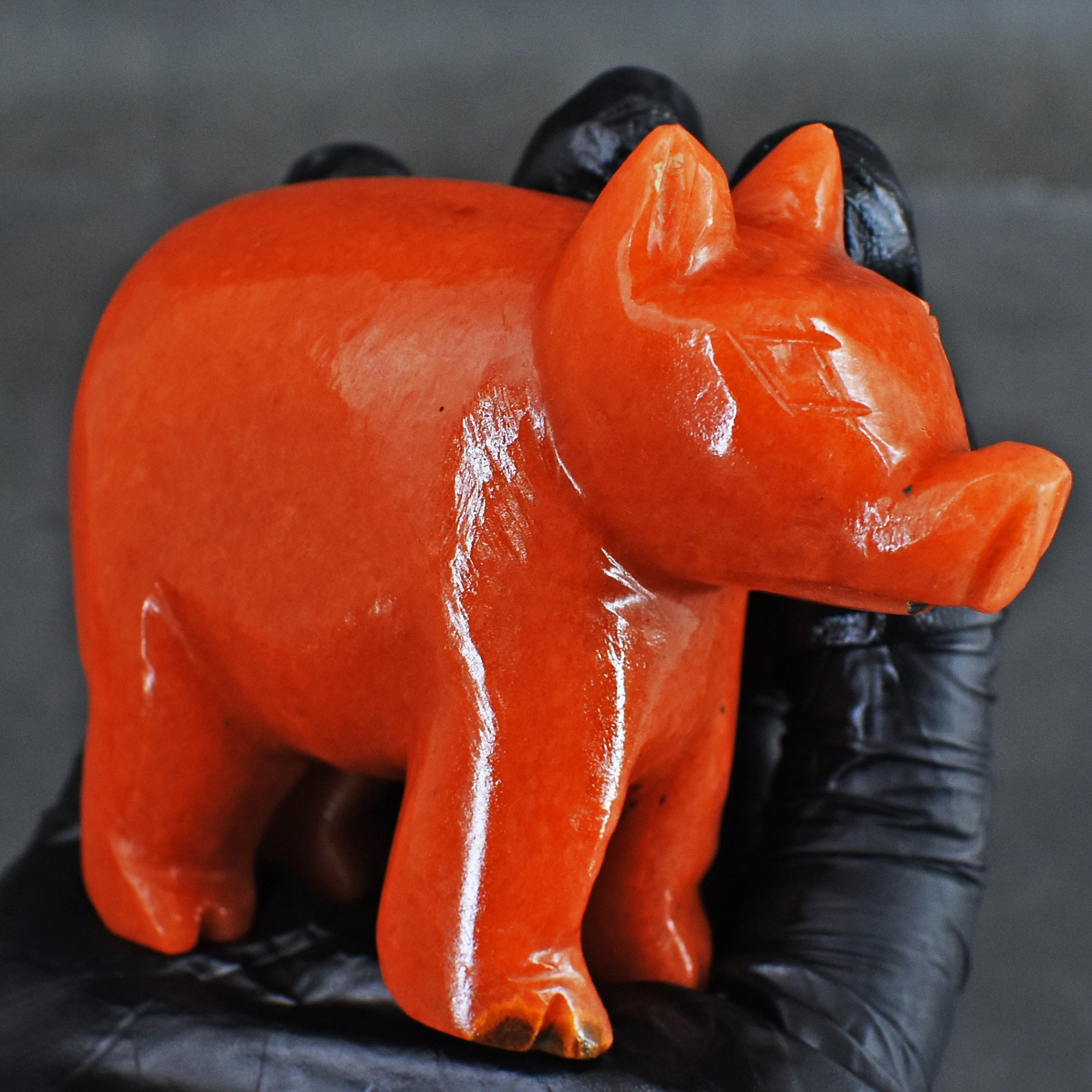 Amazing 641.00 Carats Genuine Aventurine Crystal Gemstone Hand Carved Pig 2026 Collection