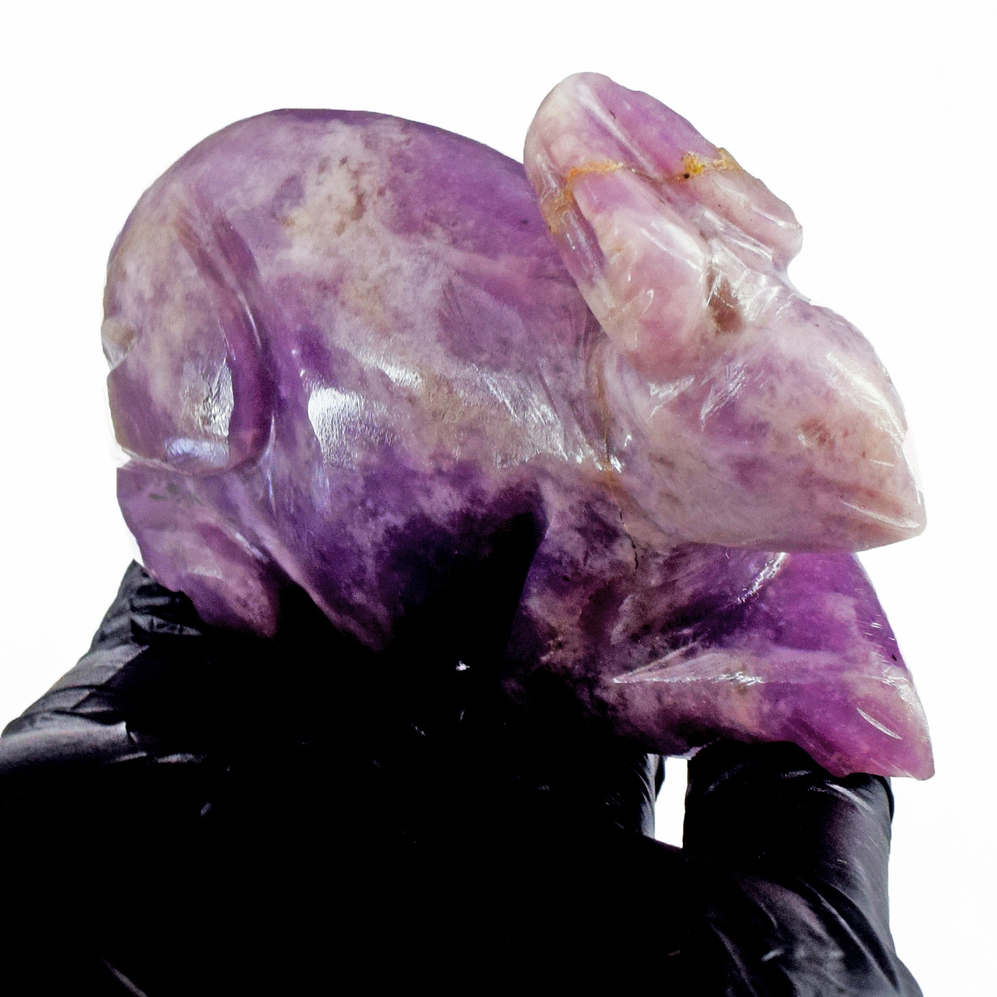 Exclusive 944.00 Cts Genuine Purple Amethyst Carved Bunny 2026 Collection