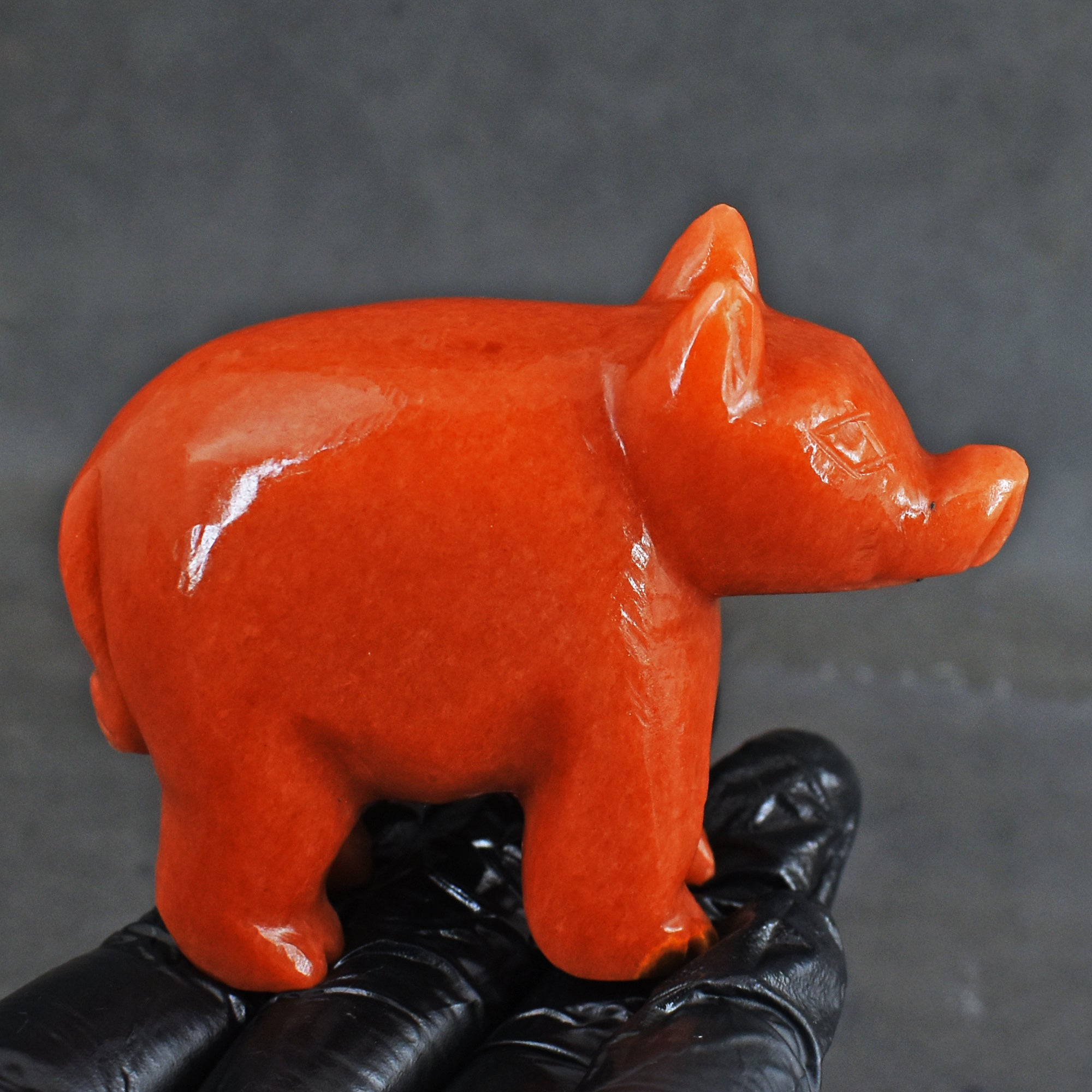 Amazing 641.00 Carats Genuine Aventurine Crystal Gemstone Hand Carved Pig 2026 Collection