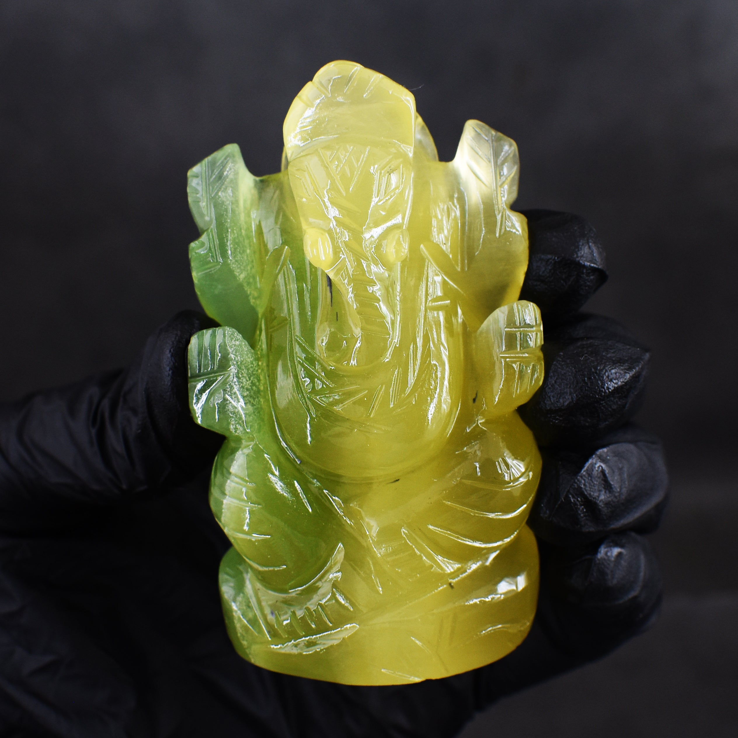 Miraculous 594.00 Cts Genuine Multicolor Fluorite Hand Carved Premium Lord Ganesha Crystal