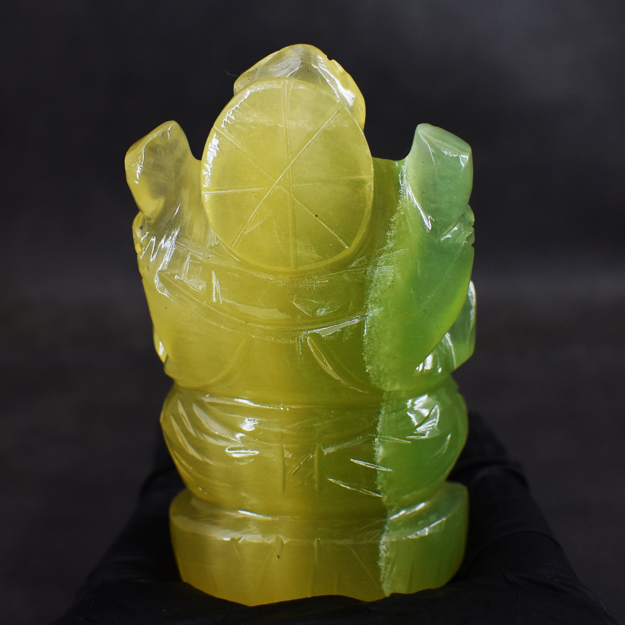 Miraculous 594.00 Cts Genuine Multicolor Fluorite Hand Carved Premium Lord Ganesha Crystal