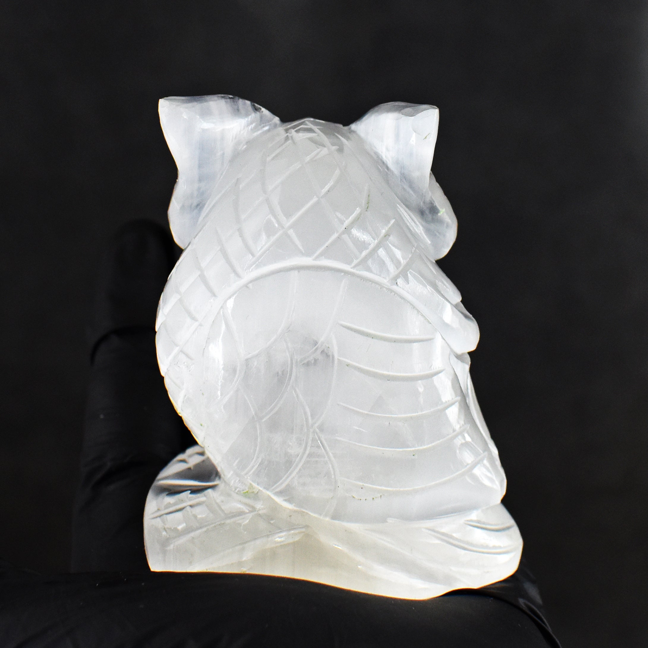 Amazing  997.00 Carats Genuine White Quartz Hand Carved Crystal Gemstone Owl Carving 2026 Collection