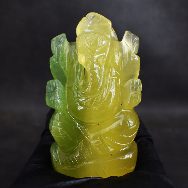 Miraculous 594.00 Cts Genuine Multicolor Fluorite Hand Carved Premium Lord Ganesha Crystal