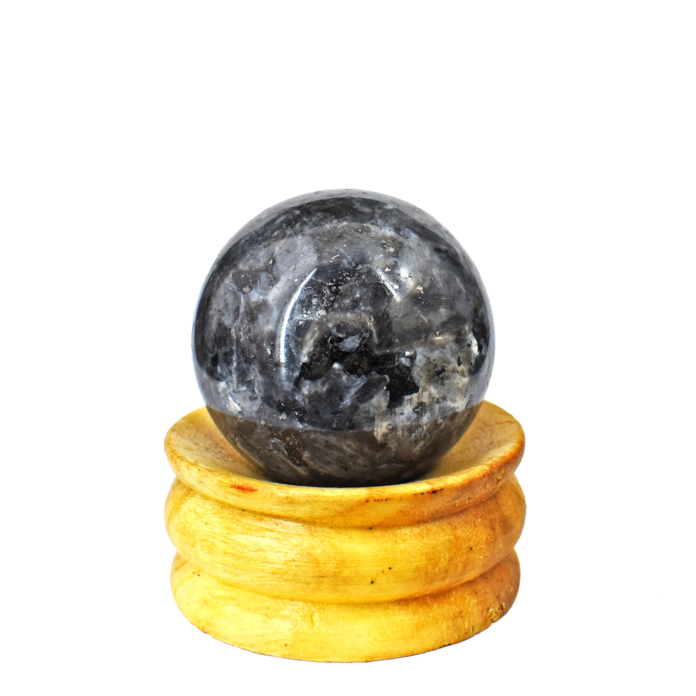 Amazing 758.00 Cts Genuine Larvikite Hand Carved Healing Sphere