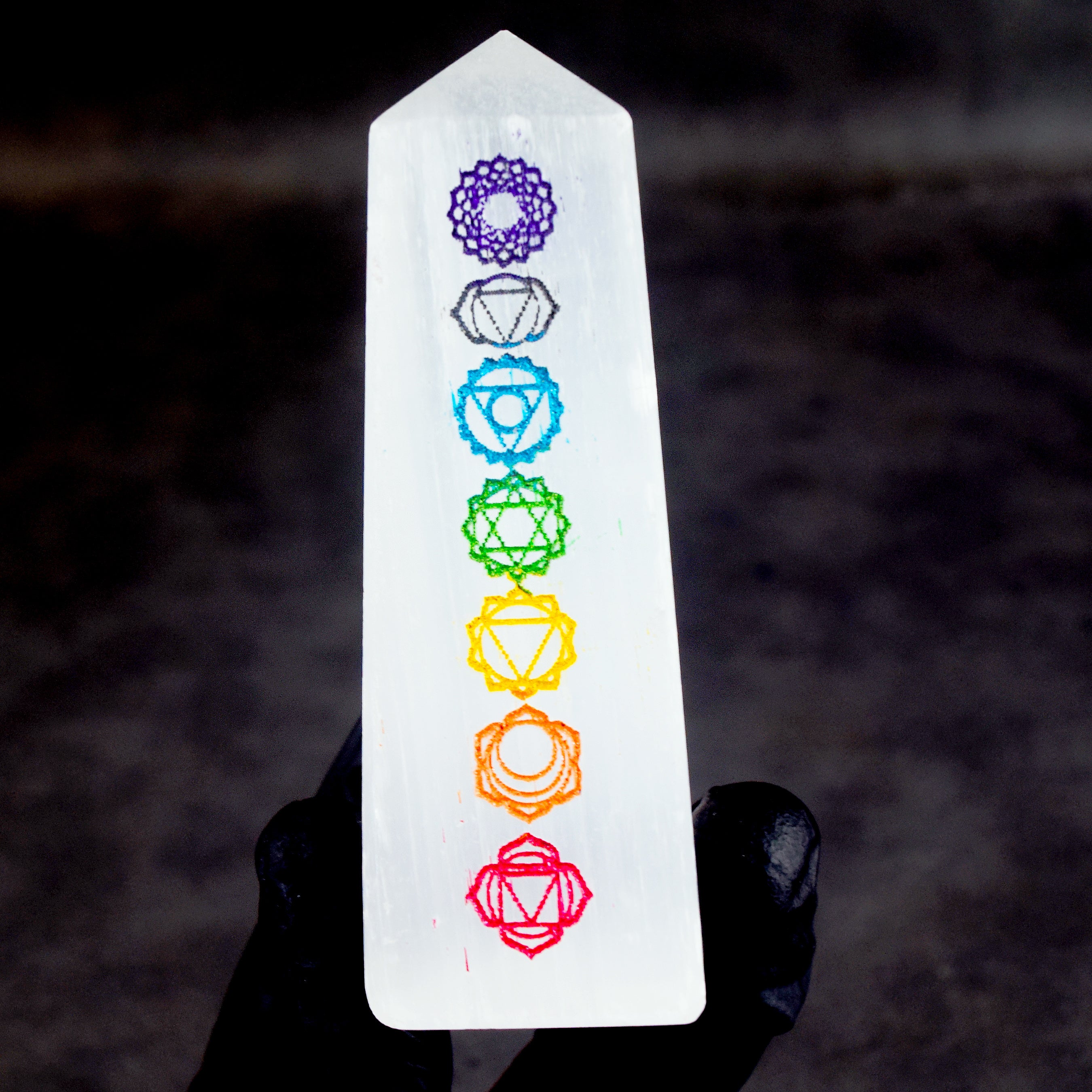 Amazing 468.00 Cts Genuine Selenite Healing Crystal Specimen Gemstone Premium Seven Chakra Tower