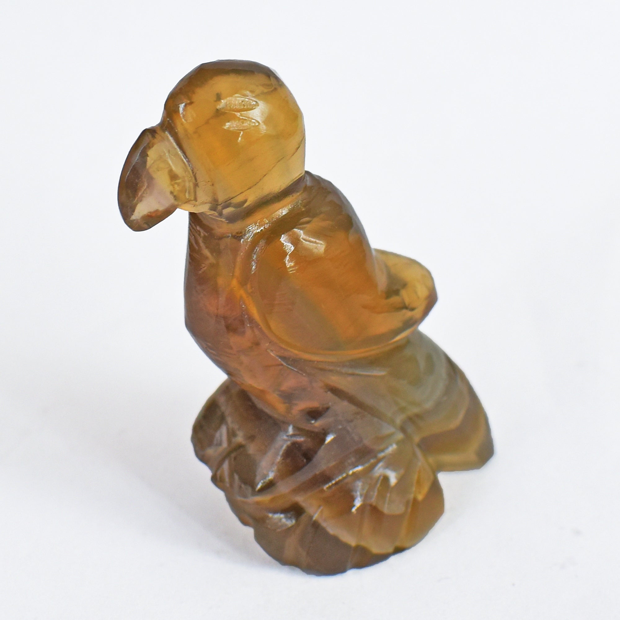 Awesome 181.00 Carats Genuine Multicolor Fluorite Hand Carved Parrot Gemstone Carving  2026  Collection