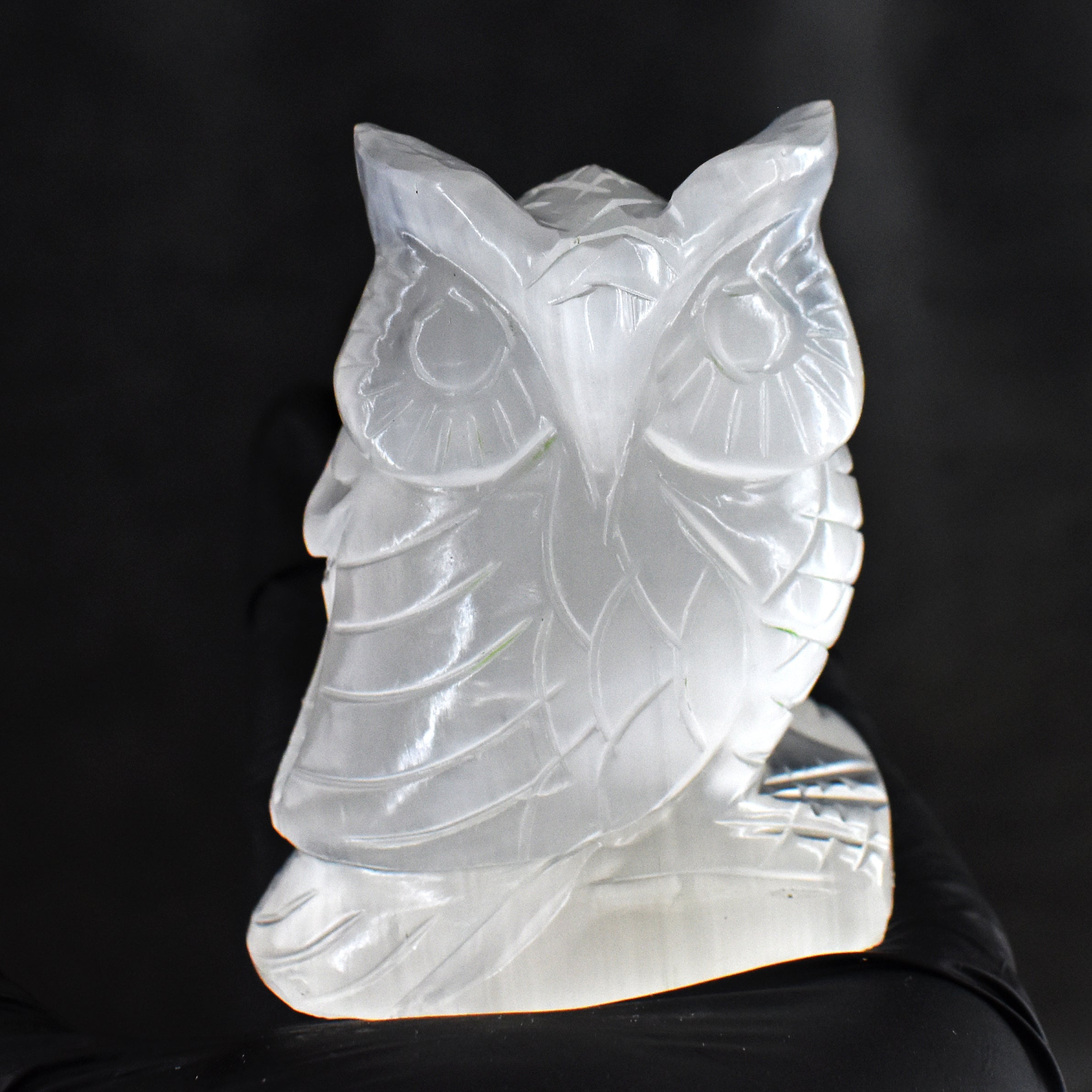 Amazing  997.00 Carats Genuine White Quartz Hand Carved Crystal Gemstone Owl Carving 2026 Collection