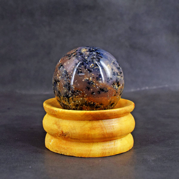 Exclusive 553.00 Cts Genuine Dendrite Opal Carved Healing Sphere