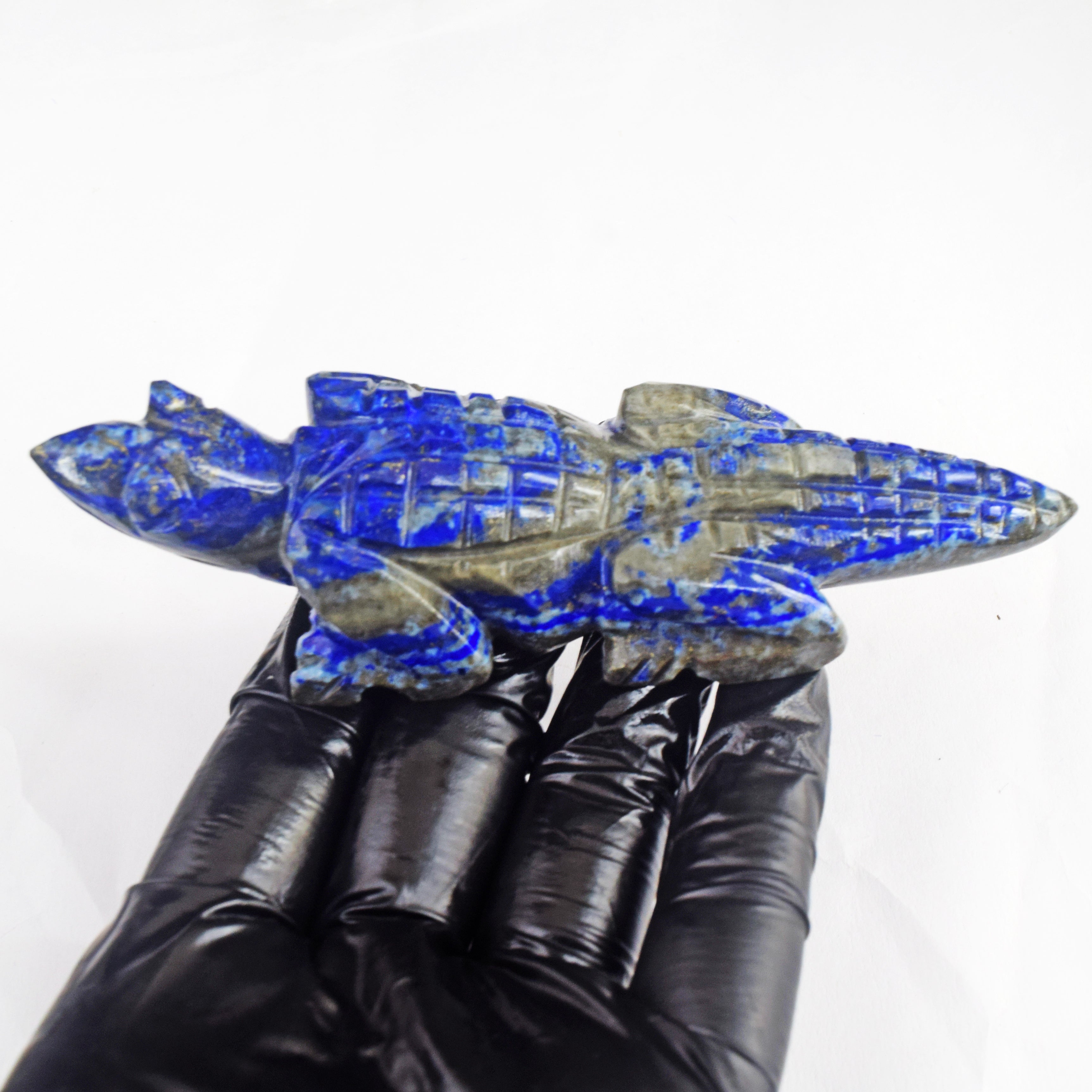 Amazing 565.00 Cts Genuine Blue Lapis Lazuli Hand Carved Lizard 2026 Collection