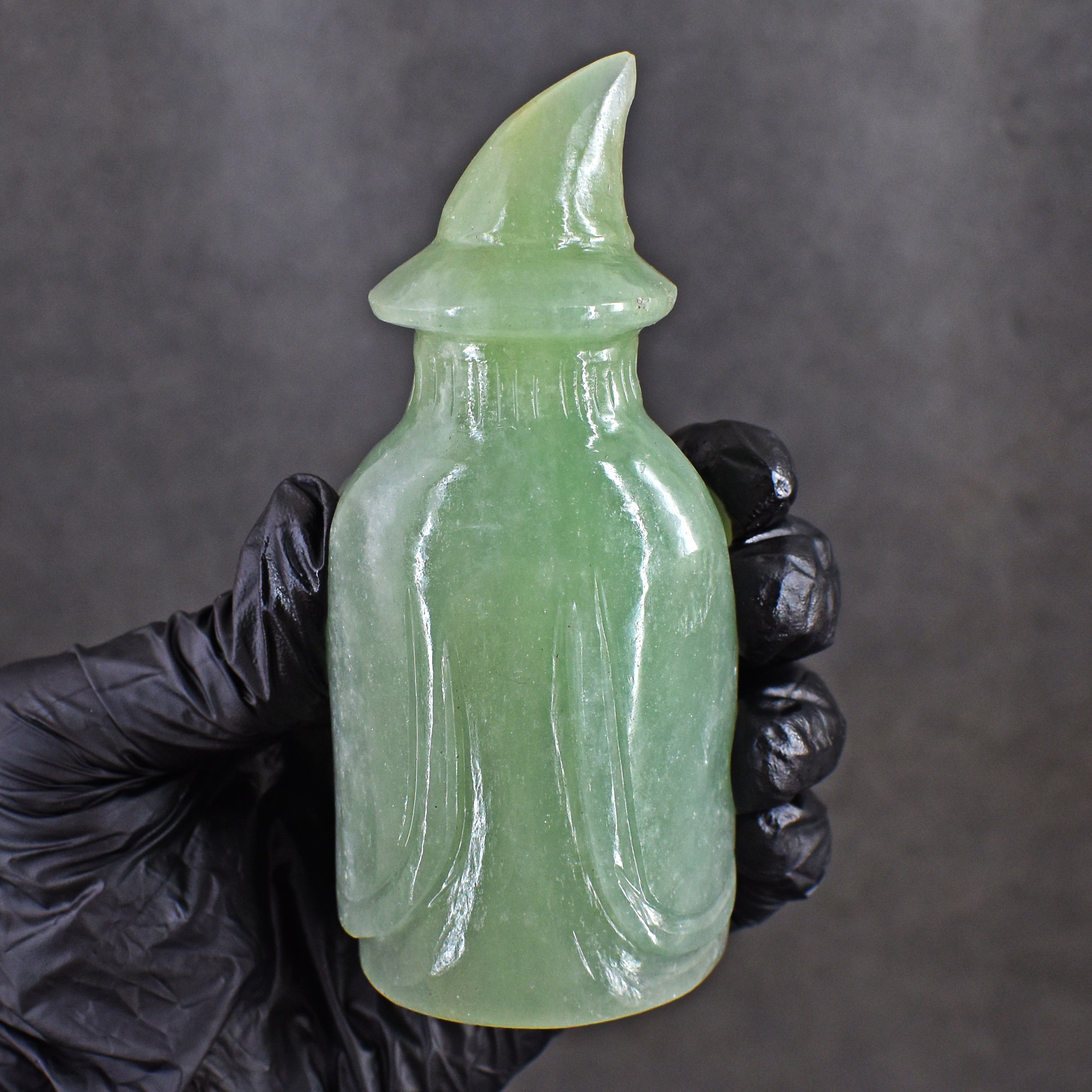 Exclusive 1217.00 Cts Genuine Green Aventurine Hand Carved Premium Crystal Wizard