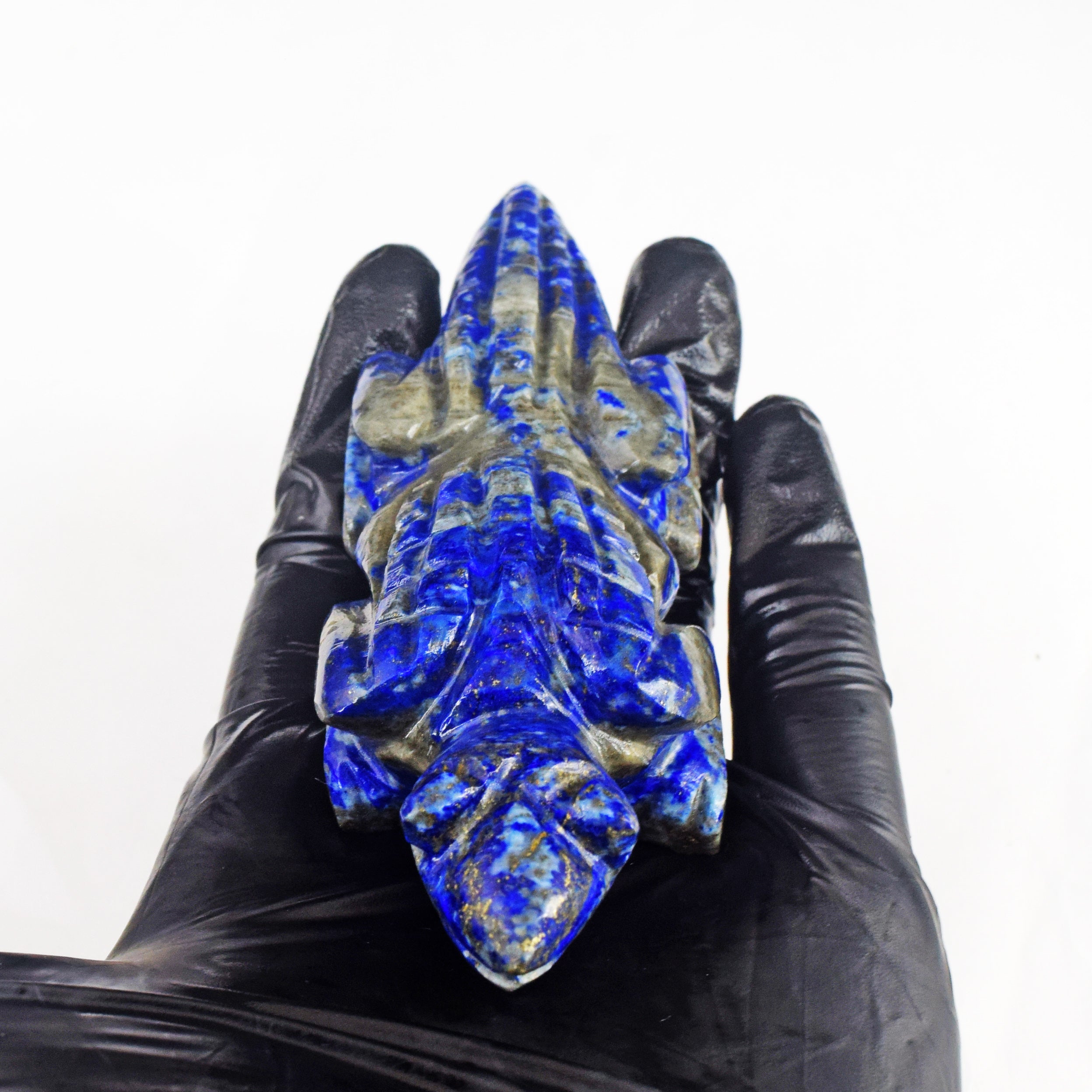 Amazing 565.00 Cts Genuine Blue Lapis Lazuli Hand Carved Lizard 2026 Collection
