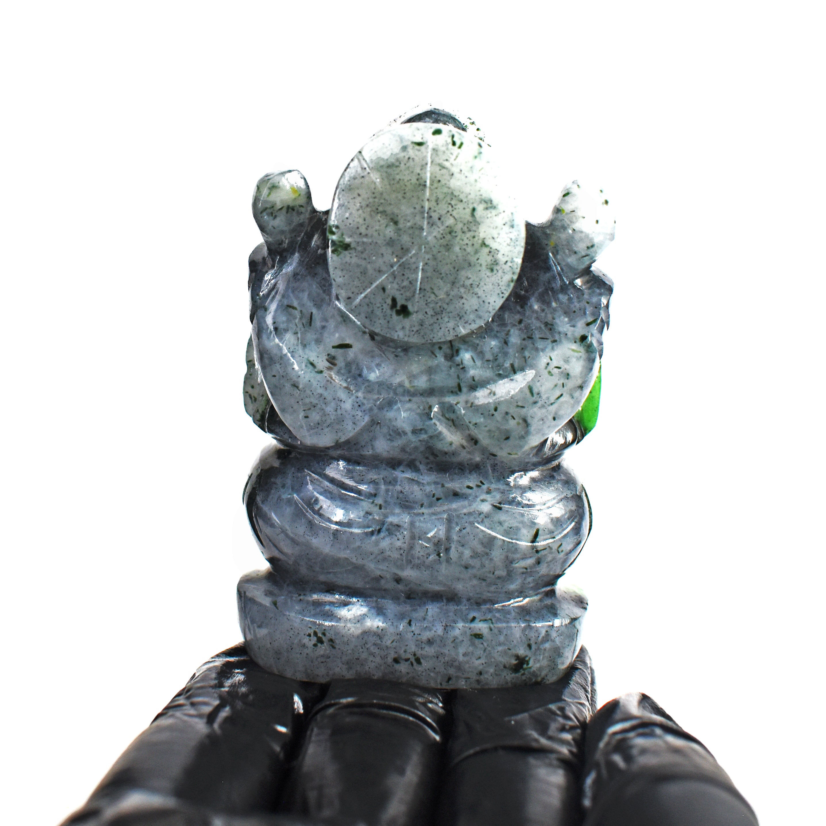 Beautiful 620.00 Cts Genuine Ruby Zoisite Divine Hand Carved Lord Ganesha Gemstone Carving