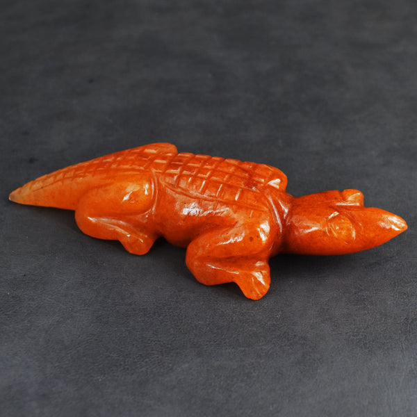Amazing 490.00 Cts Genuine Aventurine Hand Carved Lizard 2026 Collection
