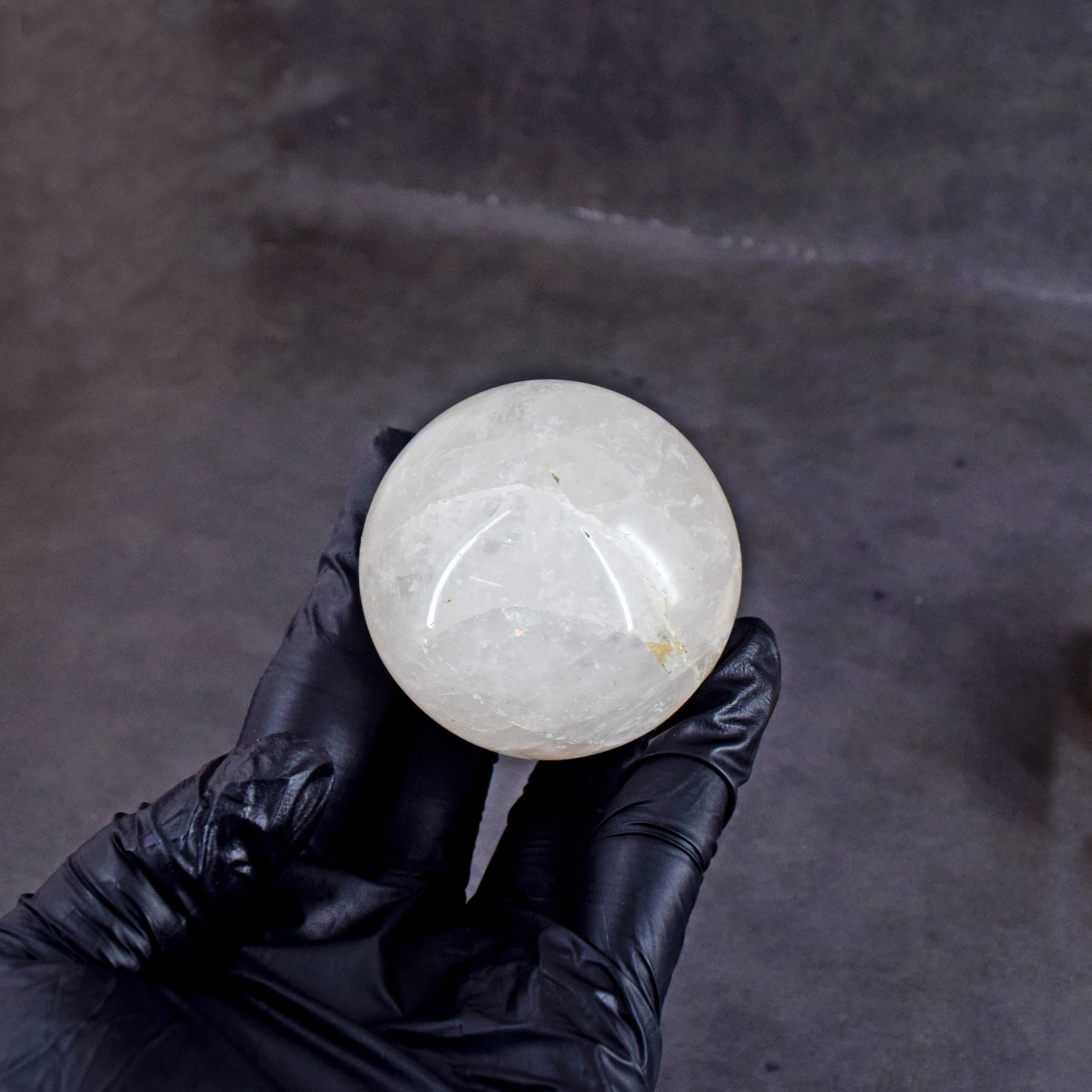Artisian 917.00  Carats  Genuine  White Quartz  Hand  Carved  Crystal  Healing  Gemstone  Sphere