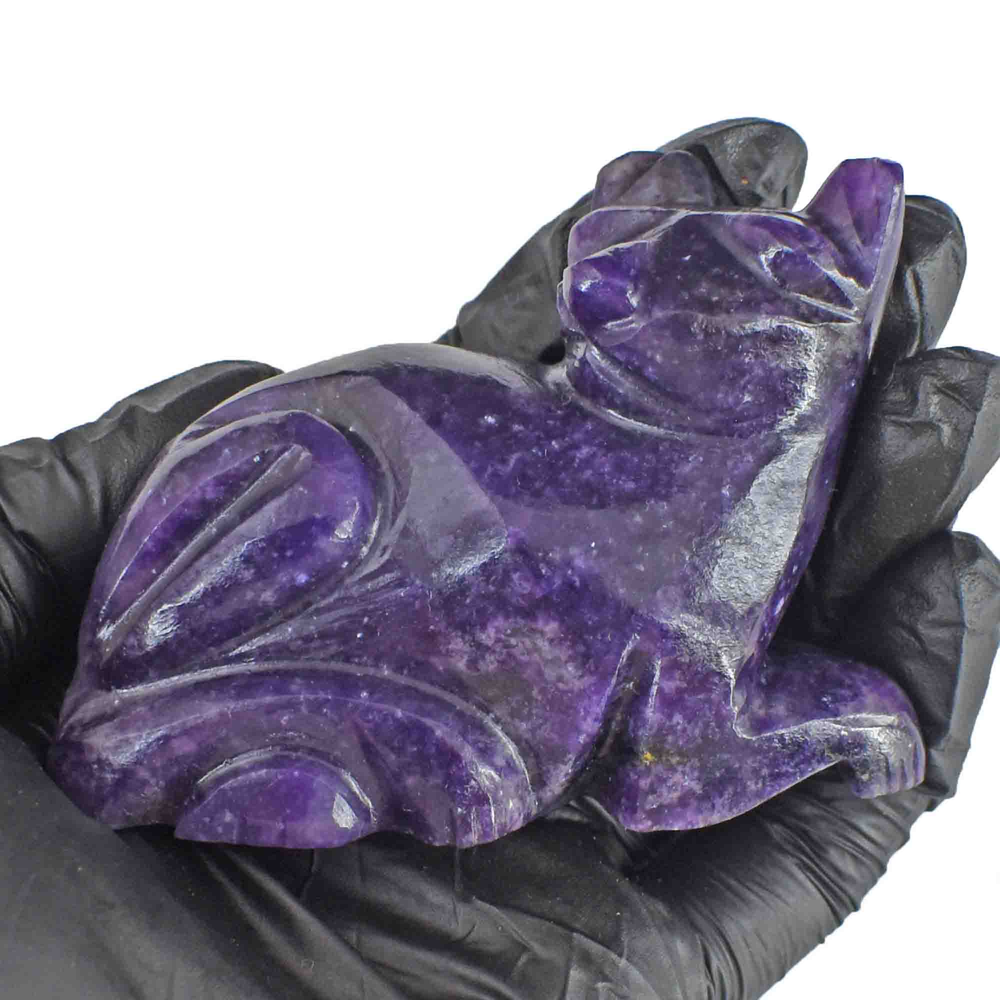 Exclusive 864.00 Cts Genuine Lepidolite Hand Carved Genuine Crystal Gemstone Carving Cat 2026  Collection