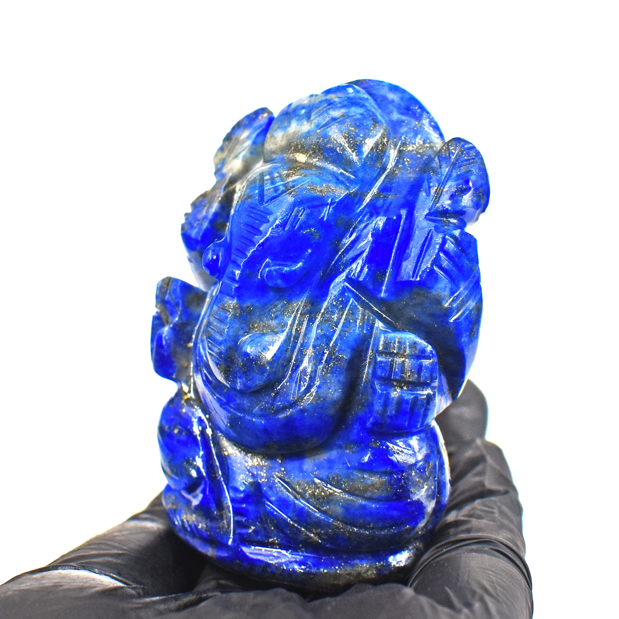 Amazing 591.00 Cts Blue Lapis Lazuli Crystal Gemstone Ganesha