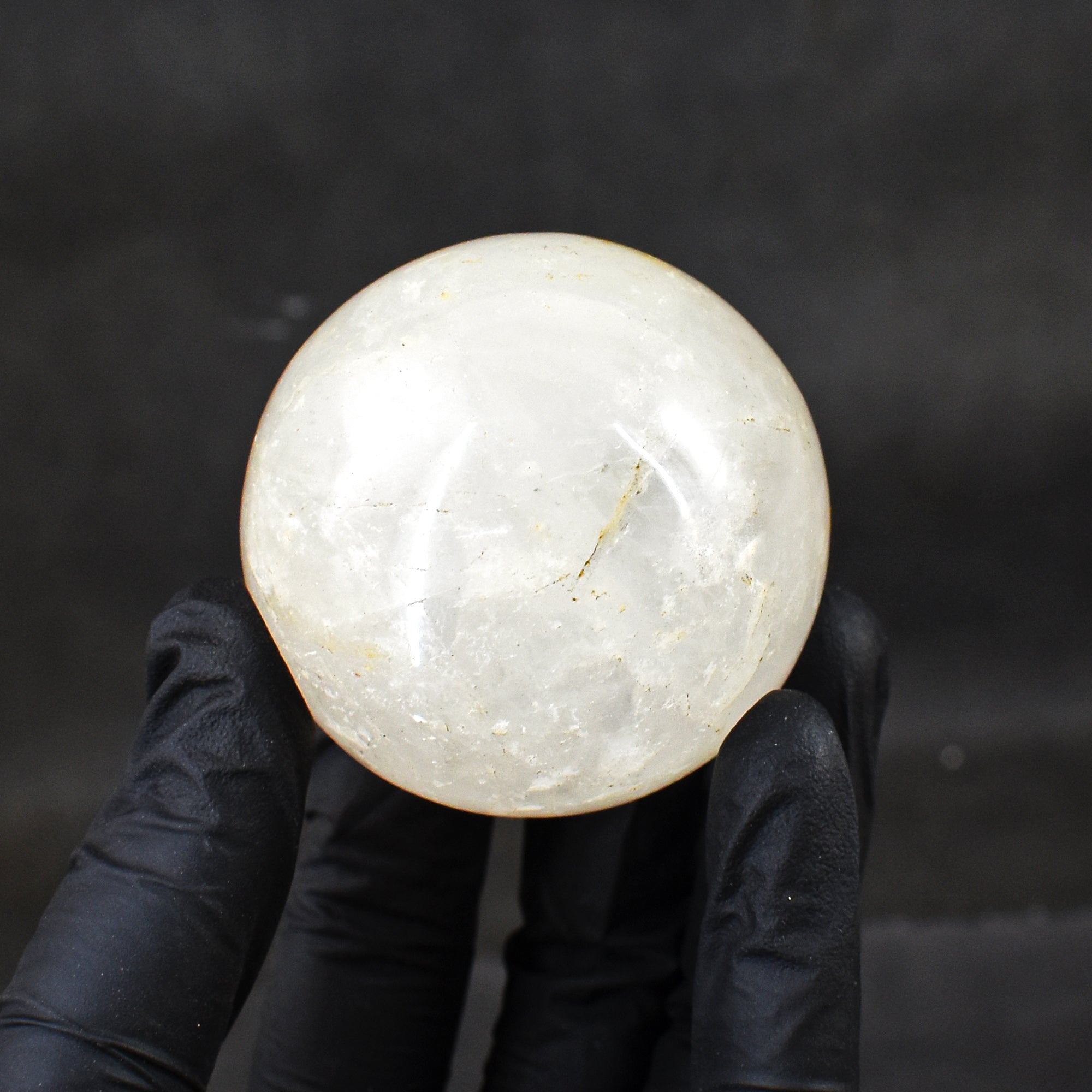 Elegant 743.00 Carats Genuine White Quartz Hand Carved Crystal  Healing Gemstone Sphere