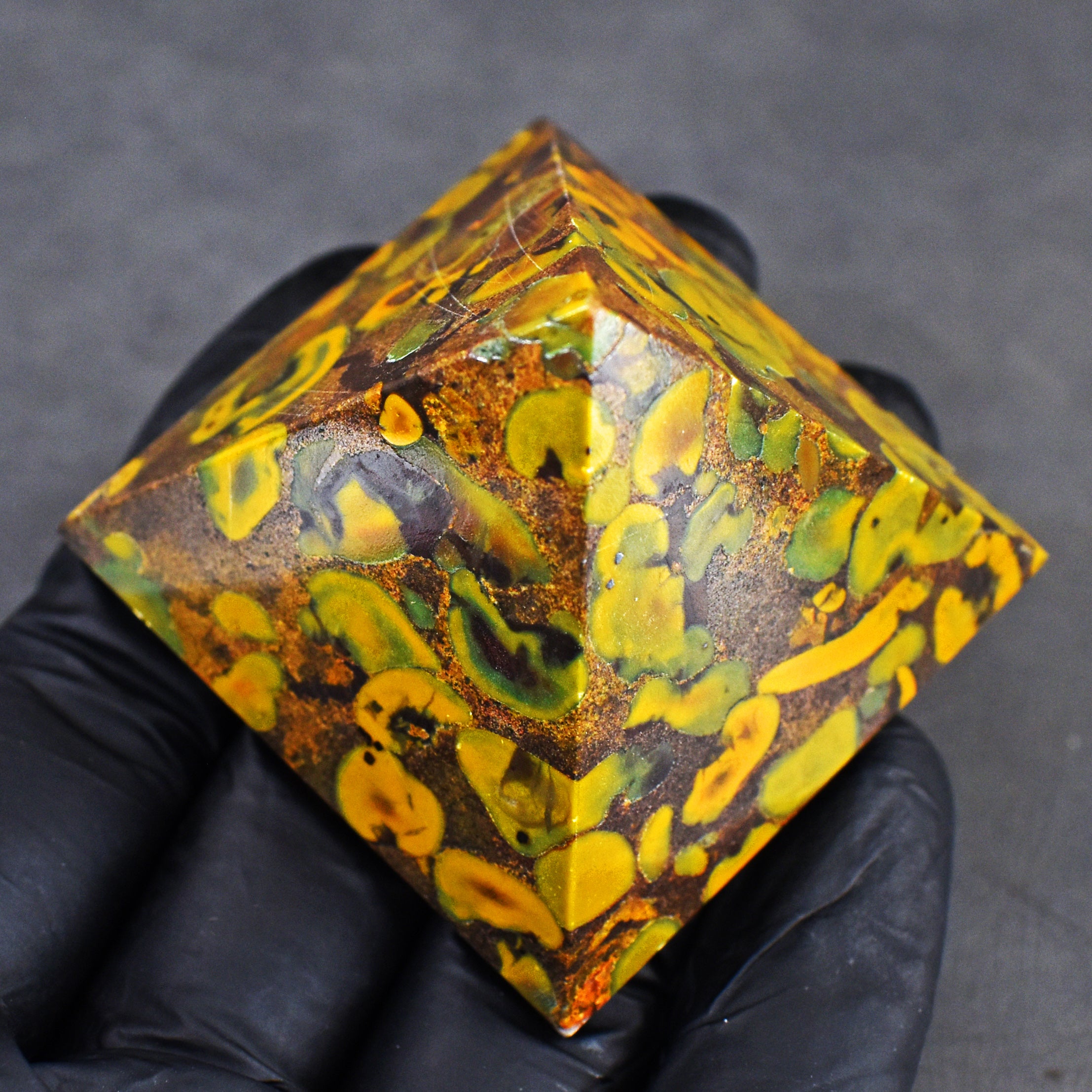 Lovely 385.00 Cts Genuine Fruit Jasper Crystal Specimen Healing Divine Pyramid