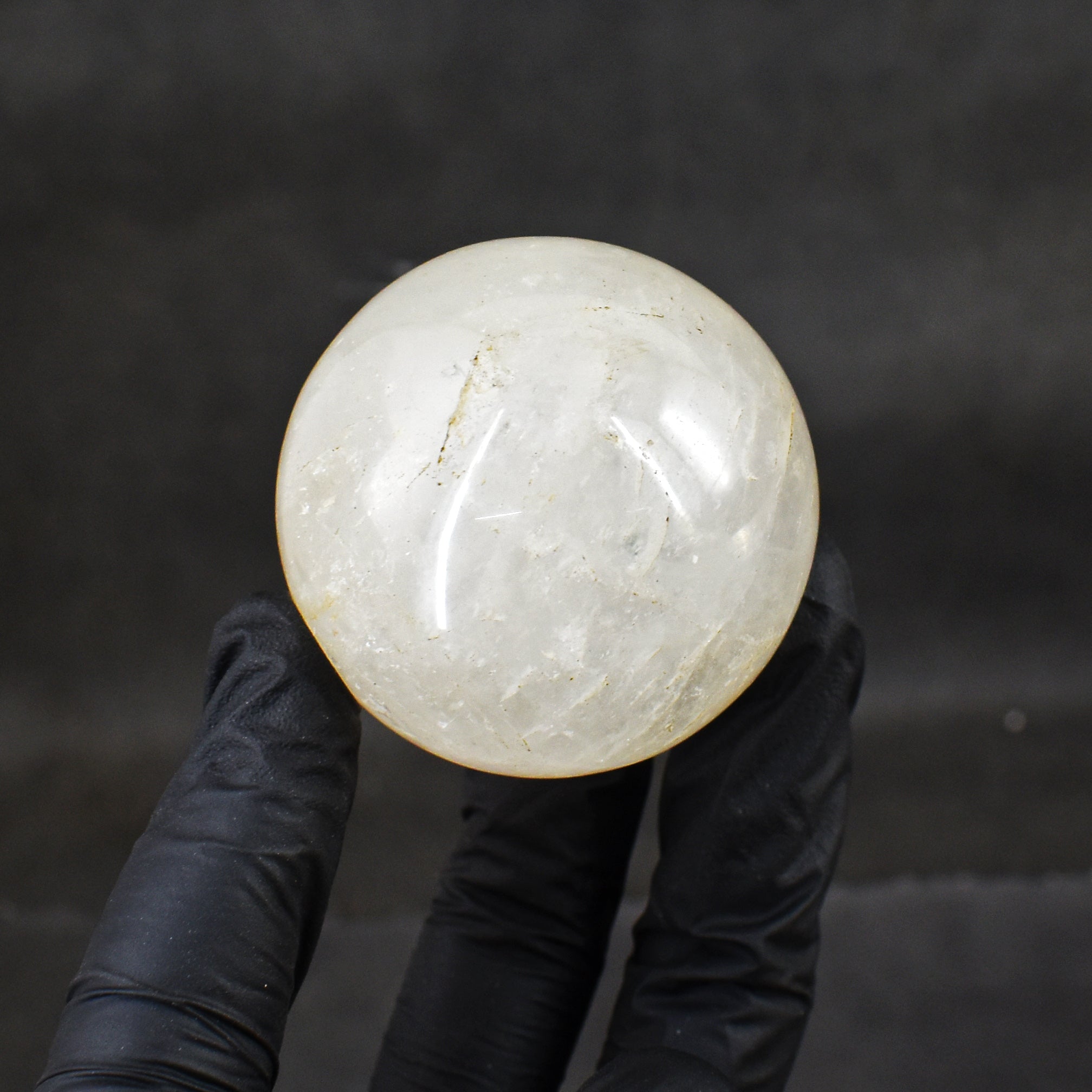 Elegant 743.00 Carats Genuine White Quartz Hand Carved Crystal  Healing Gemstone Sphere