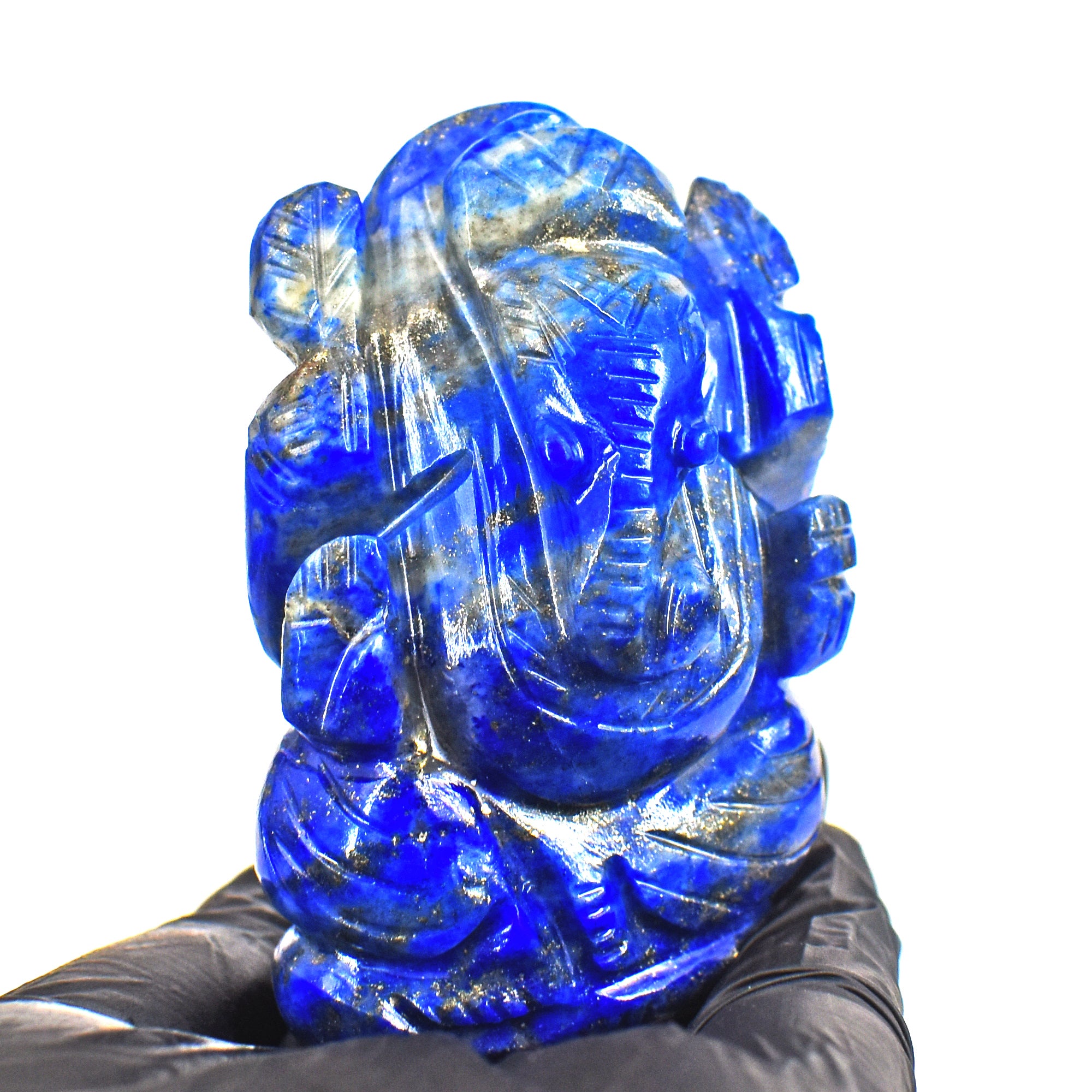 Amazing 591.00 Cts Blue Lapis Lazuli Crystal Gemstone Ganesha