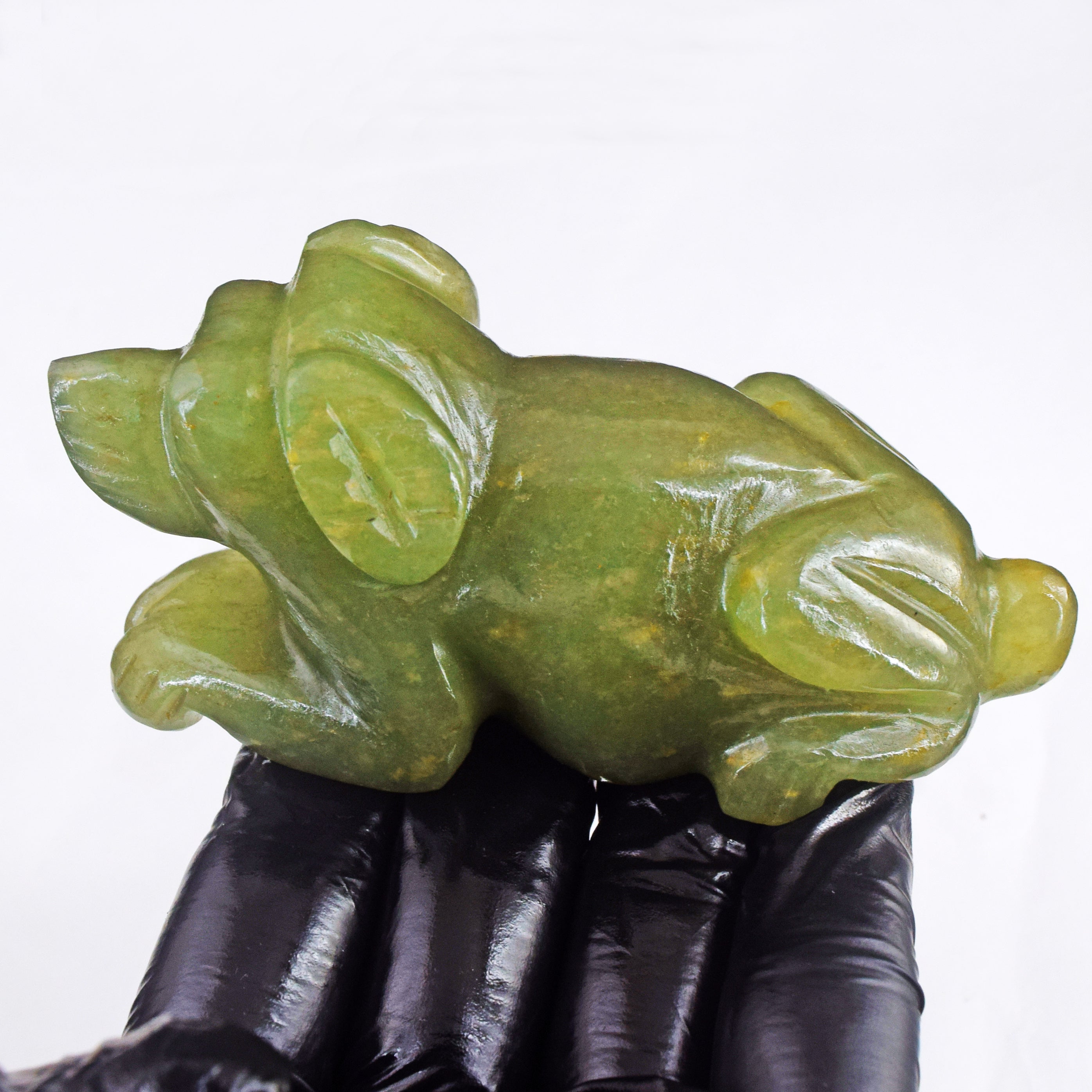 Amazing 154.00 Cts Genuine Green Aventurine Hand Carved Crystal Gemstone Dog Carving 2026 Collection