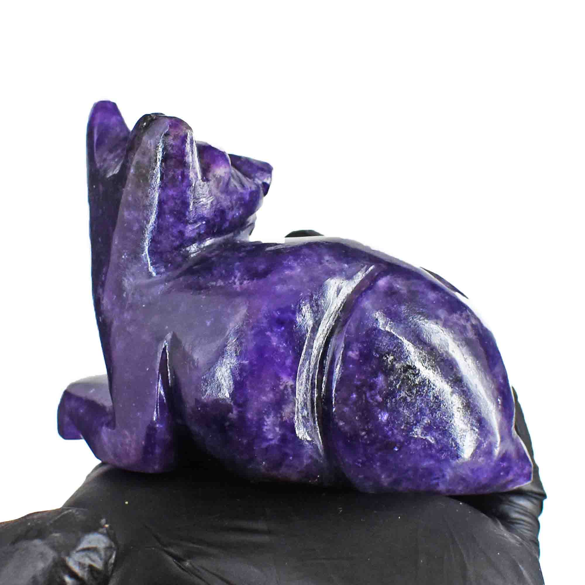 Exclusive 864.00 Cts Genuine Lepidolite Hand Carved Genuine Crystal Gemstone Carving Cat 2026  Collection