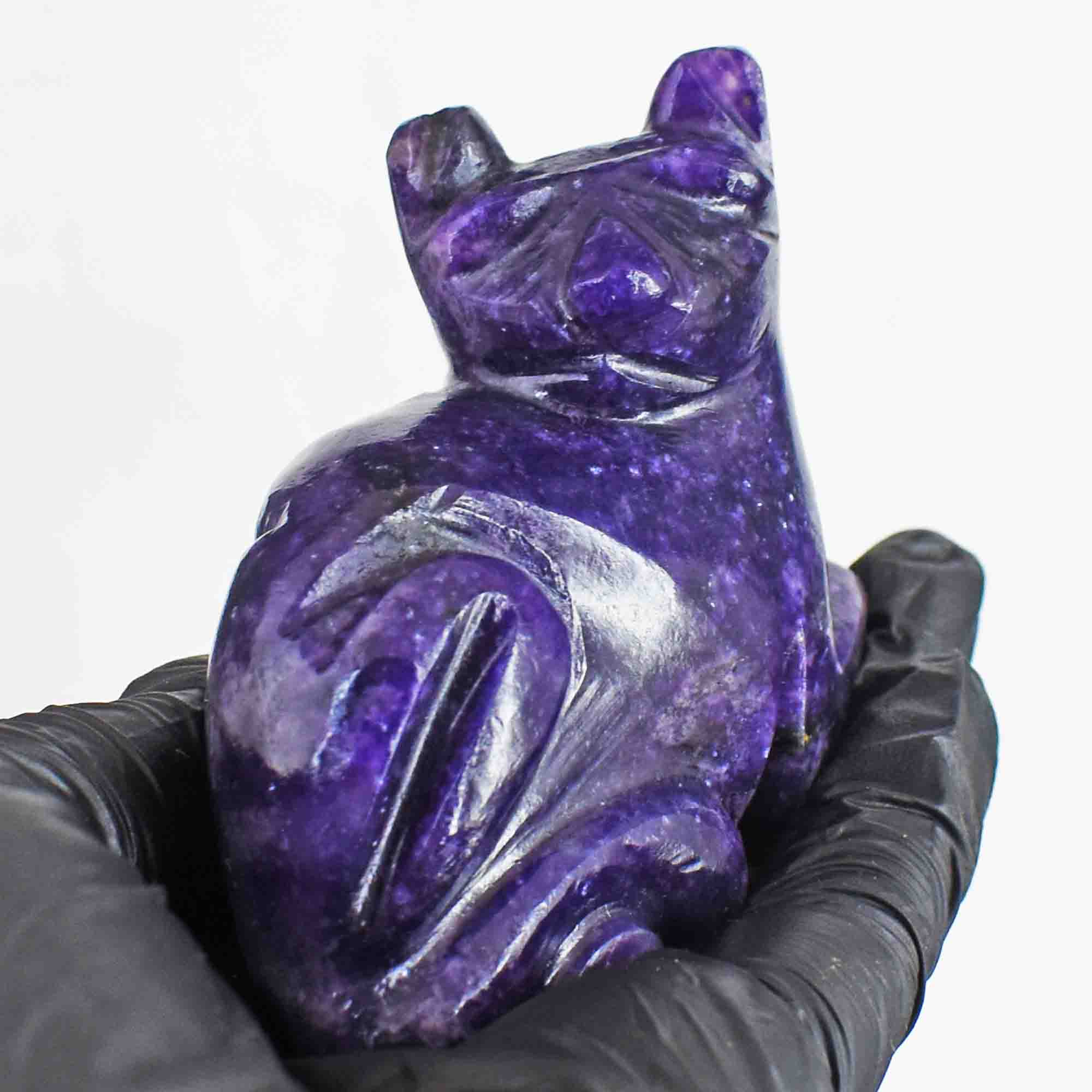Exclusive 864.00 Cts Genuine Lepidolite Hand Carved Genuine Crystal Gemstone Carving Cat 2026  Collection