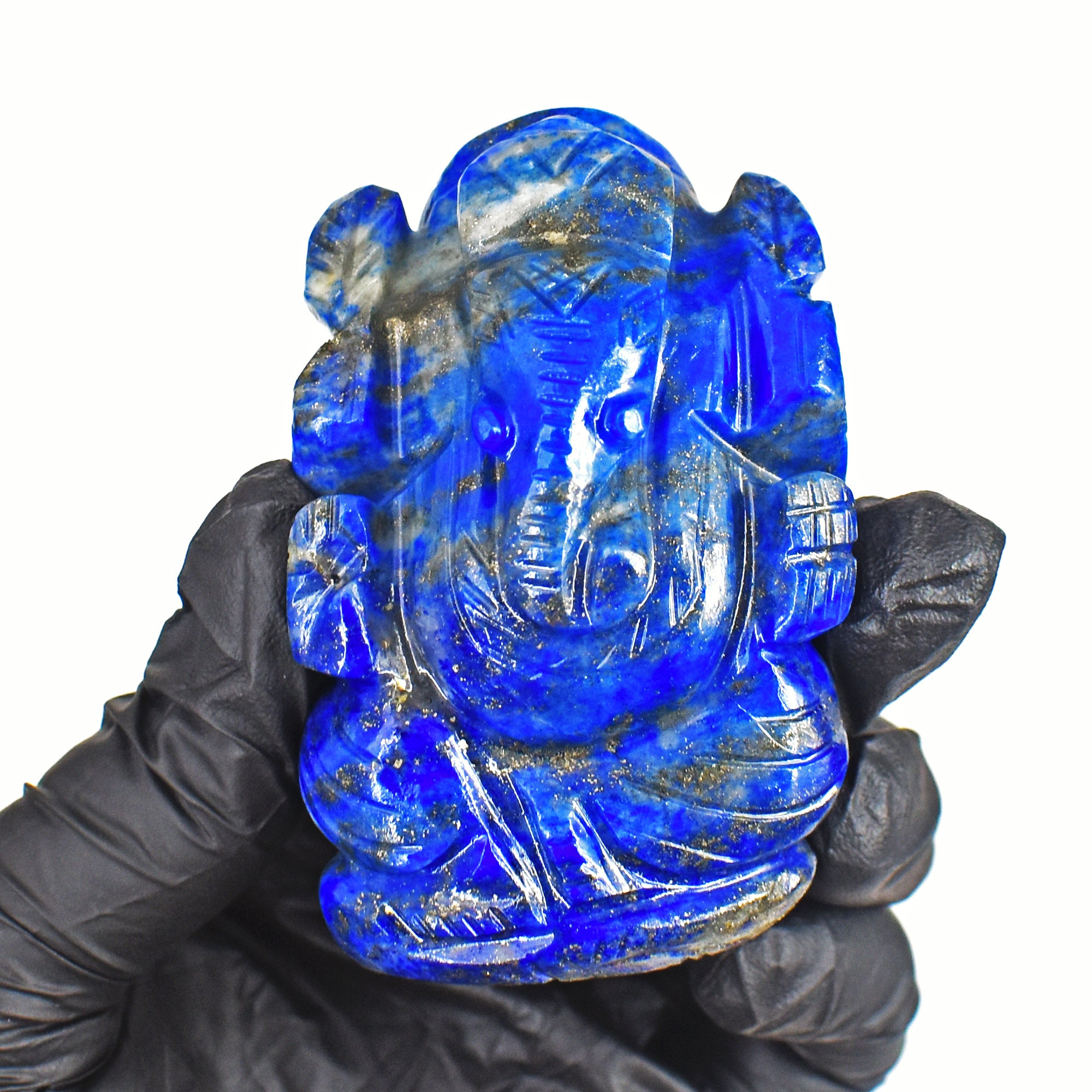 Amazing 591.00 Cts Blue Lapis Lazuli Crystal Gemstone Ganesha