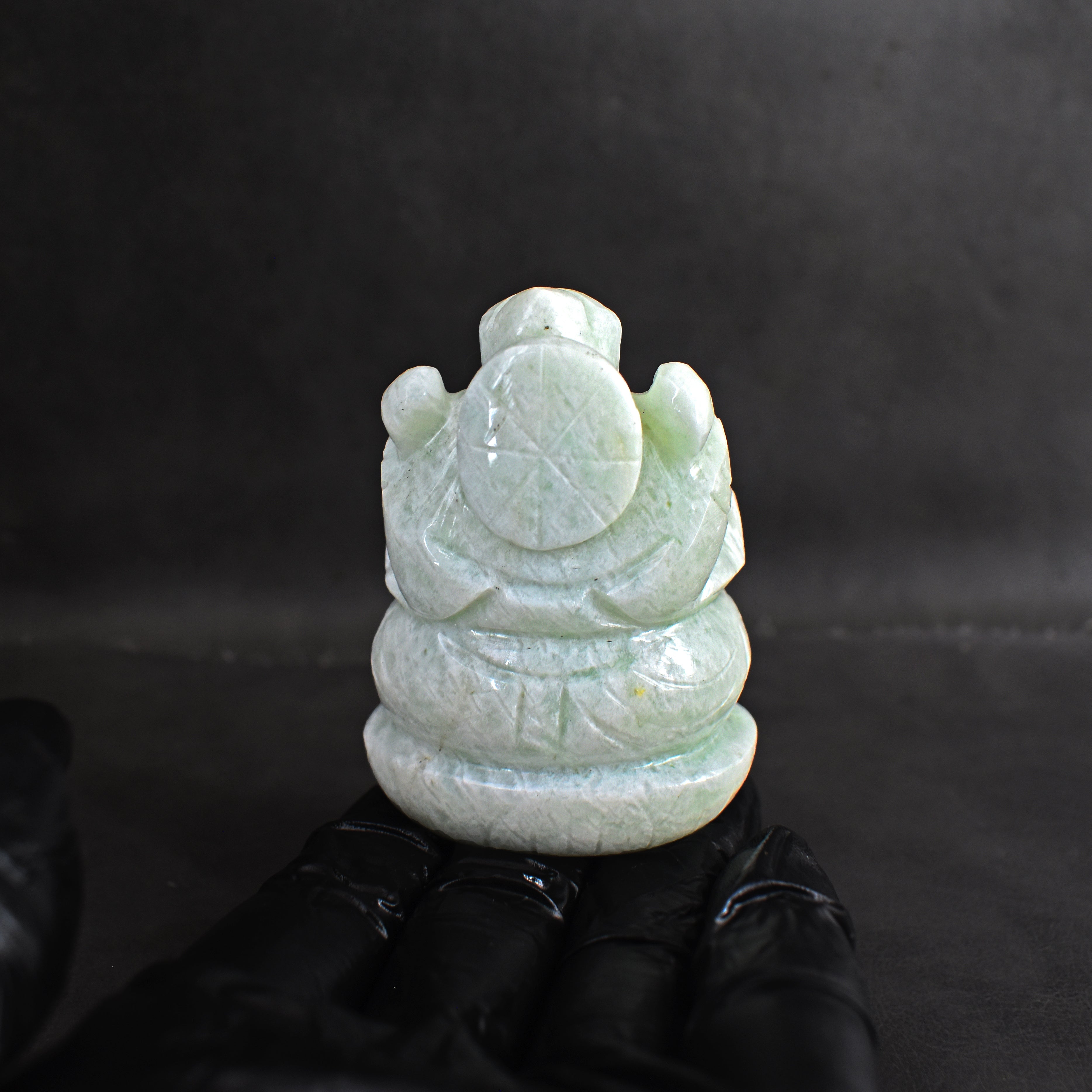 Amusing 592.00 Cts Genuine Amazonite Divine Hand Carved Lord Ganesha Gemstone Carving