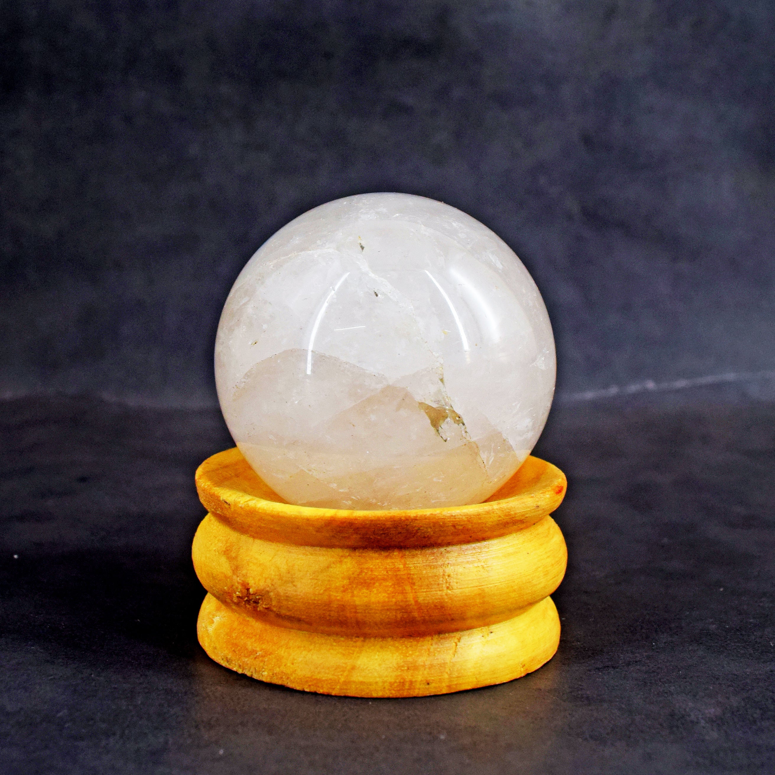 Artisian 917.00  Carats  Genuine  White Quartz  Hand  Carved  Crystal  Healing  Gemstone  Sphere