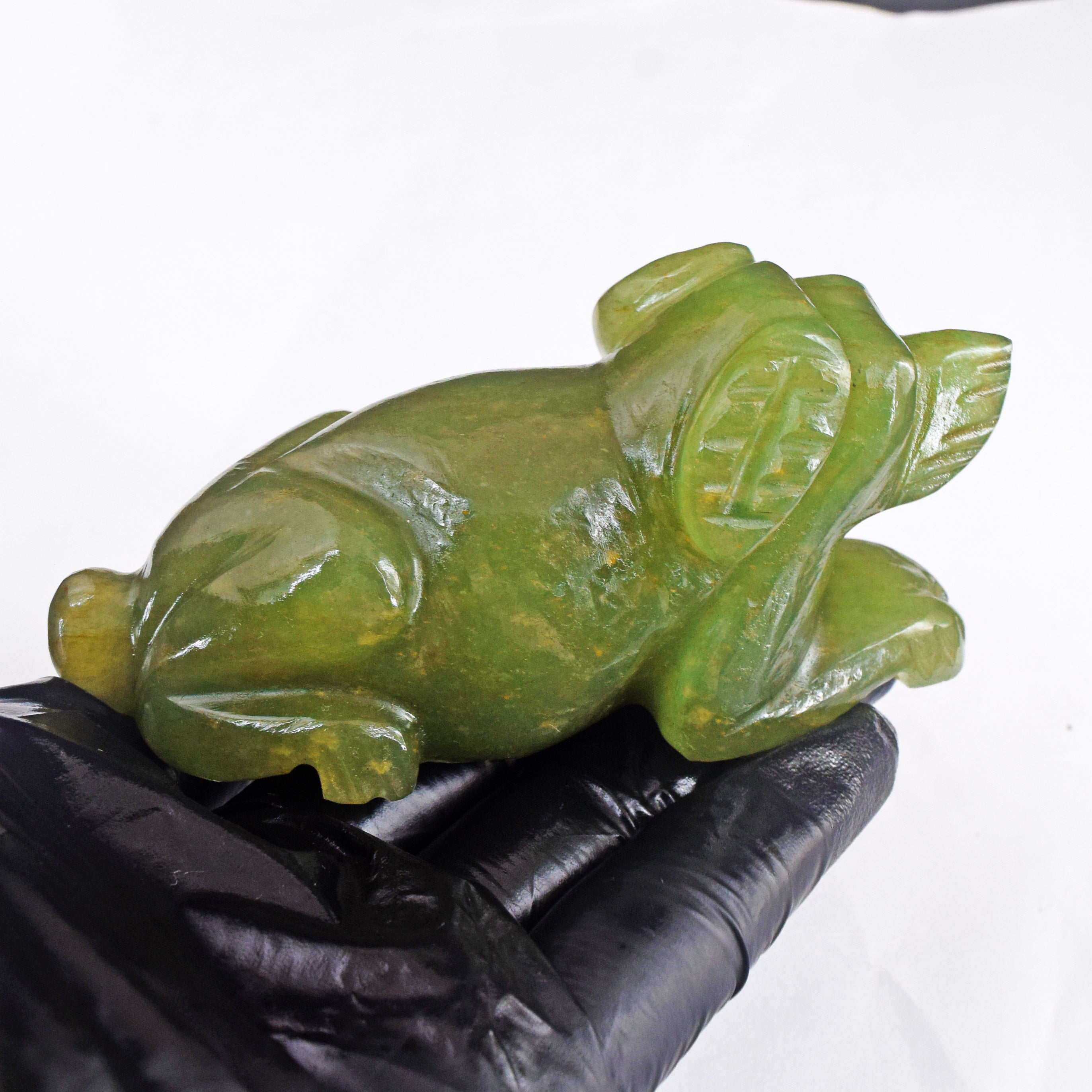 Amazing 154.00 Cts Genuine Green Aventurine Hand Carved Crystal Gemstone Dog Carving 2026 Collection