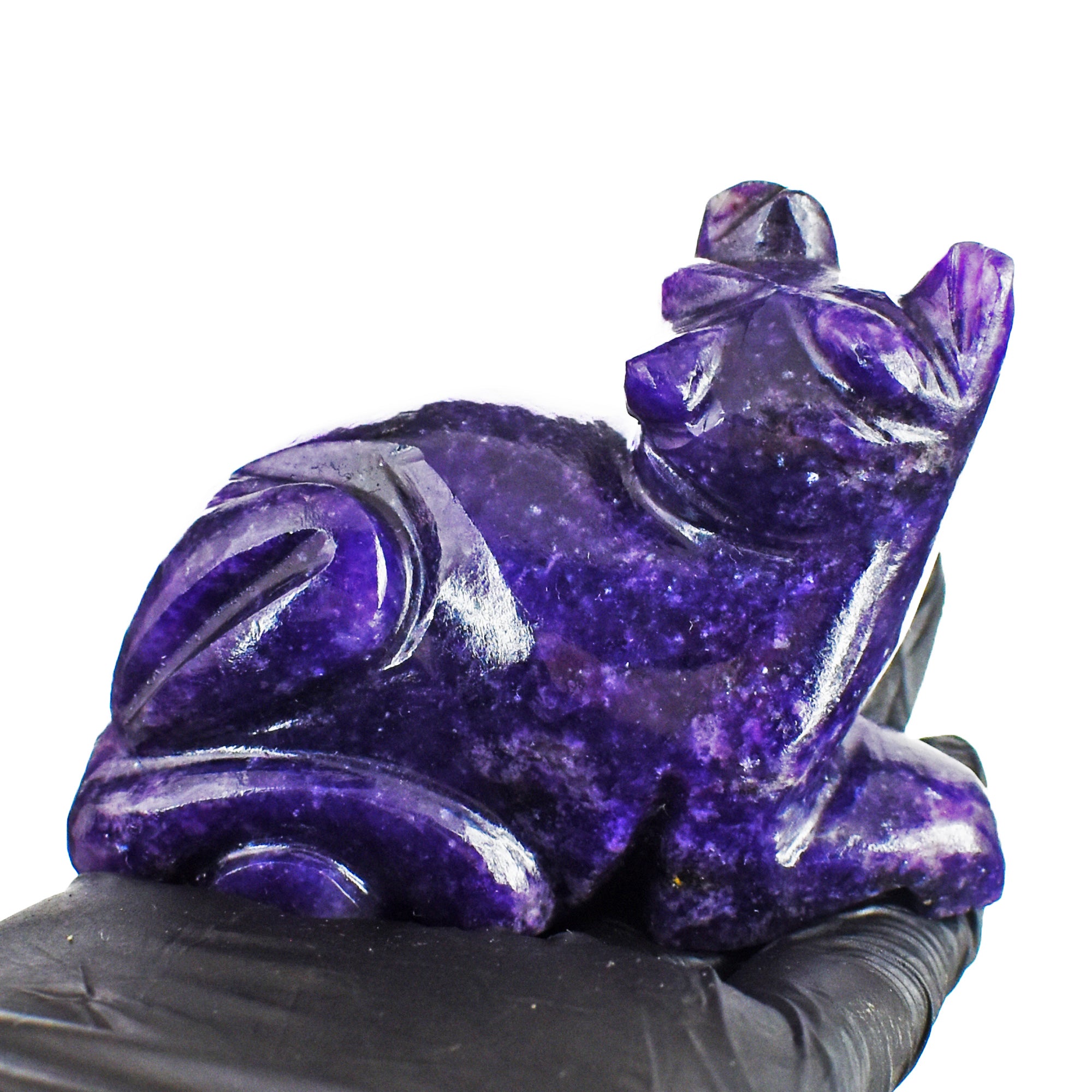 Exclusive 864.00 Cts Genuine Lepidolite Hand Carved Genuine Crystal Gemstone Carving Cat 2026  Collection