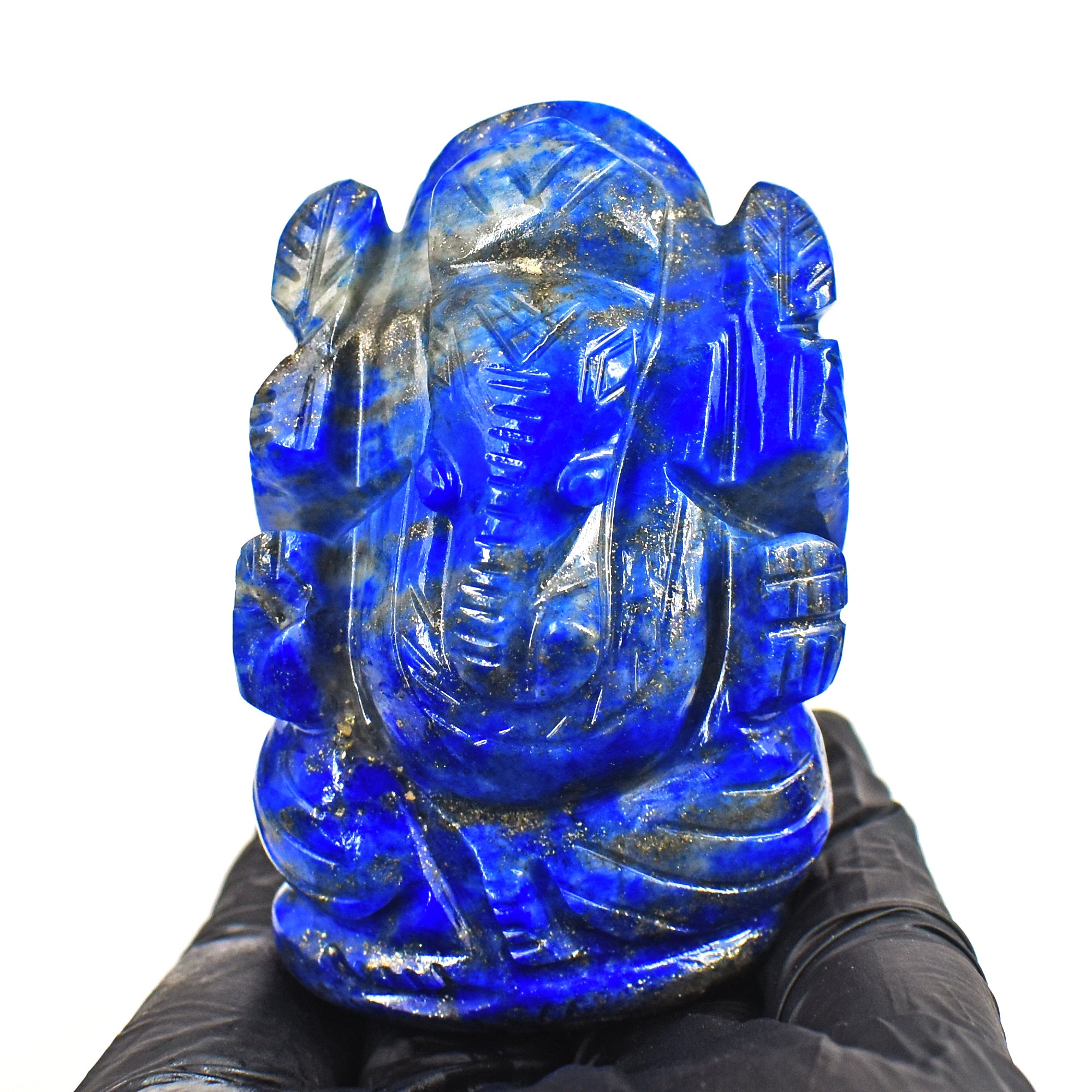 Amazing 591.00 Cts Blue Lapis Lazuli Crystal Gemstone Ganesha