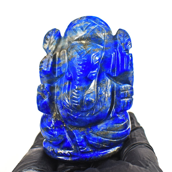 Amazing 591.00 Cts Blue Lapis Lazuli Crystal Gemstone Ganesha