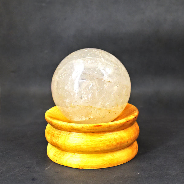 Elegant 743.00 Carats Genuine White Quartz Hand Carved Crystal  Healing Gemstone Sphere