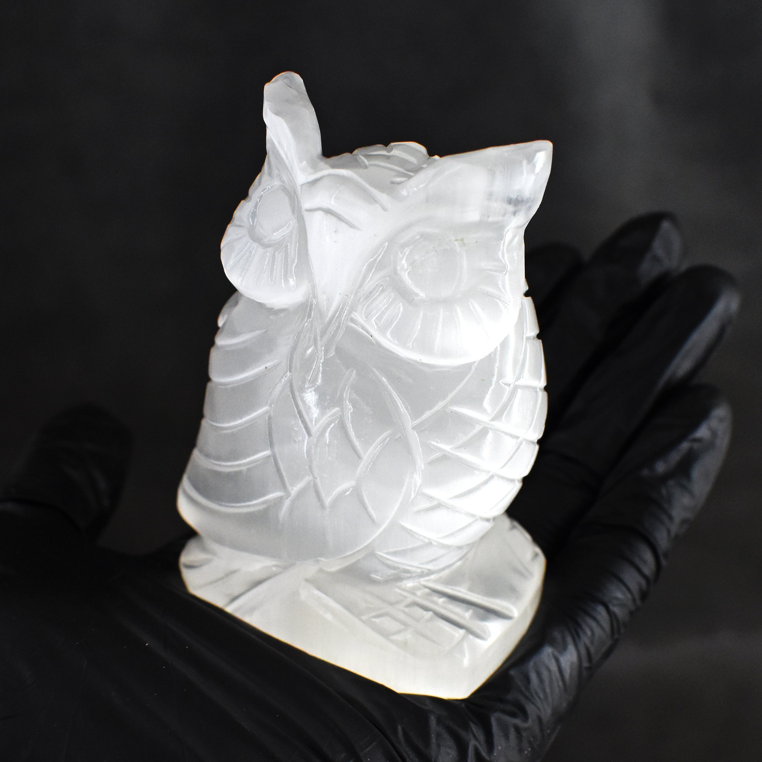 Stunning 850.00 Carats Genuine White Quartz Hand Carved Crystal Gemstone Owl Carving 2026 Collection