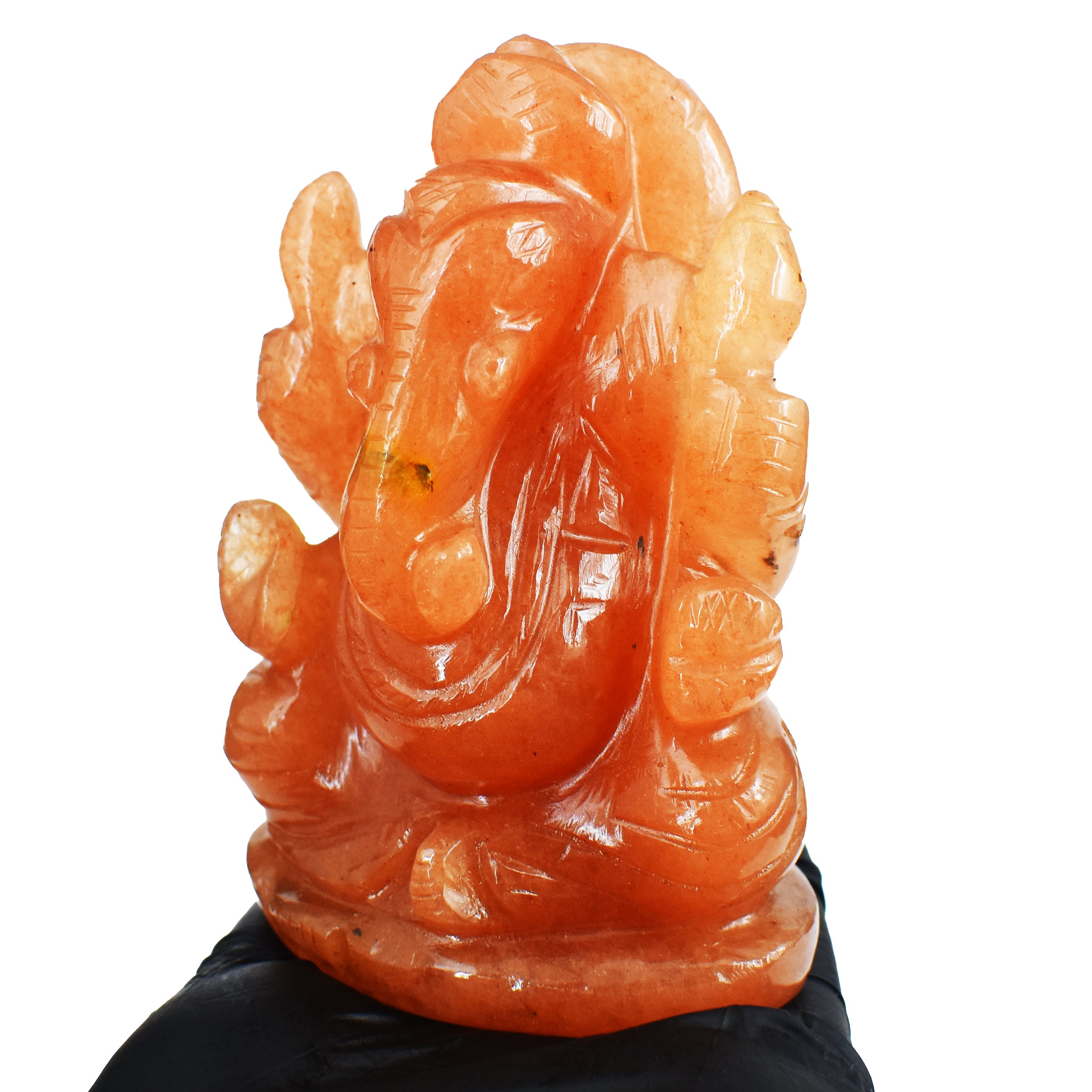 Exclusive 1343.00 Carats Aventurine Divine Hand Carved Ganesha