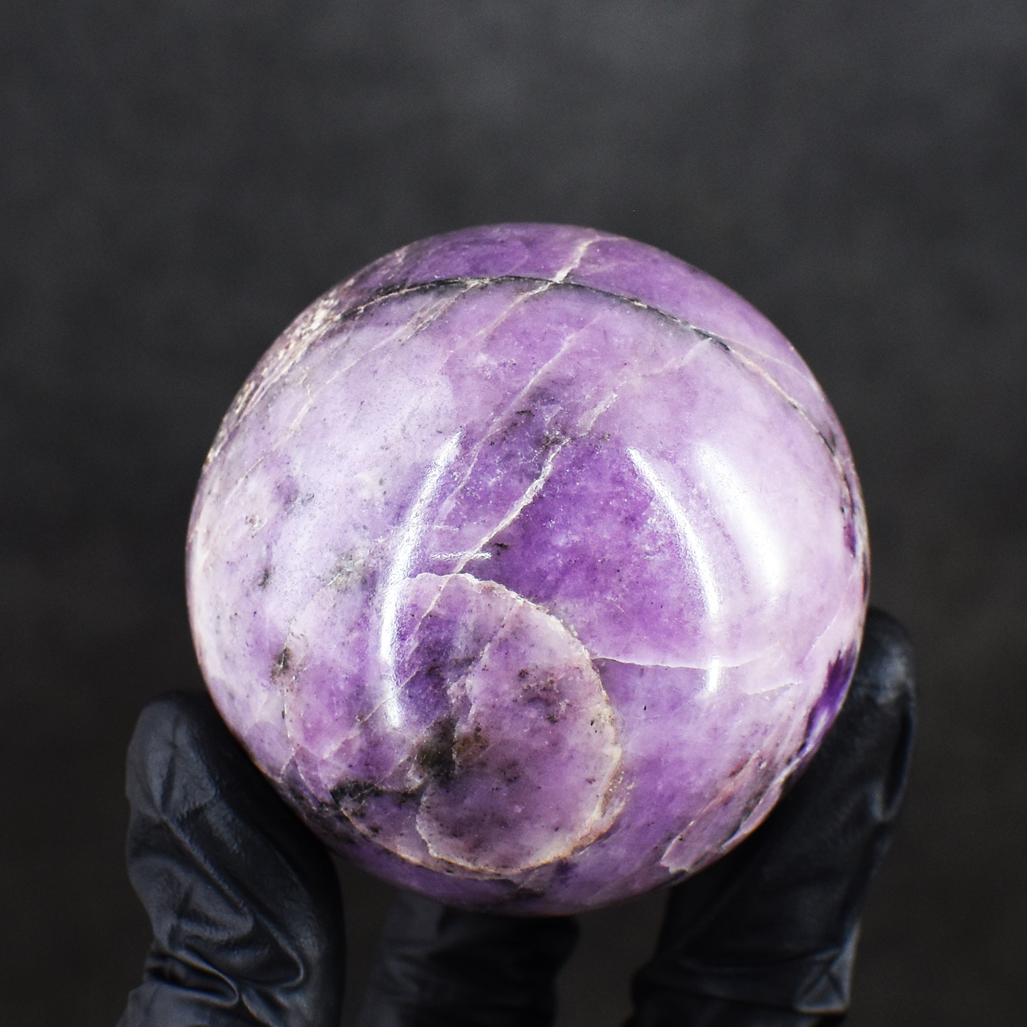 Awful 1482.00 Cts Genuine Lepidolite Hand Carved Healing Crystal Gemstone Sphere